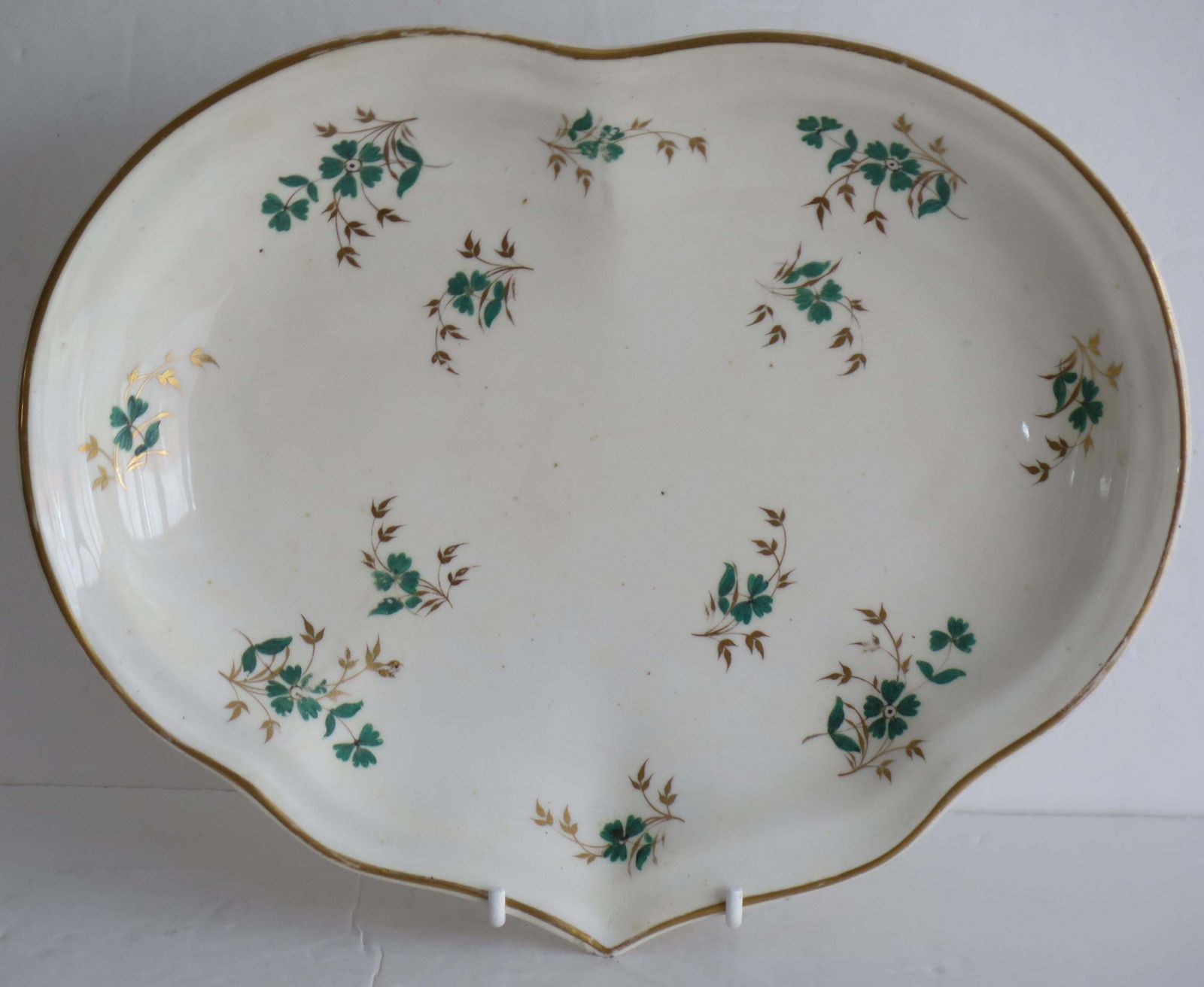 Late Georgian Derby Desert Dish Heart Shaped Porcelain Gilded Ptn, Circa 1825 photo for sale