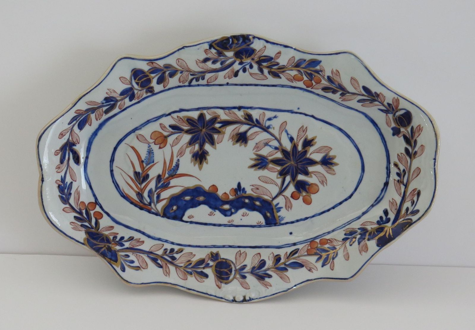 Georgian Mason's Ironstone Serving Platter Rock, Leaves And Flowers Ptn, Ca 1818 photo furniture