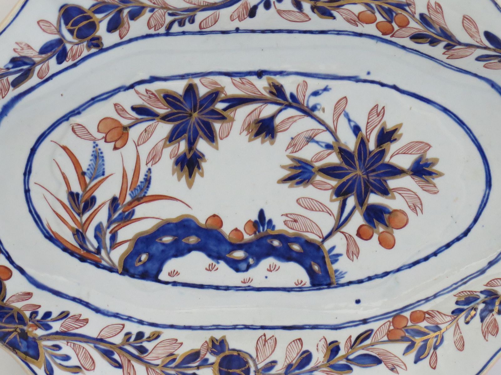 Georgian Mason's Ironstone Serving Platter Rock, Leaves And Flowers Ptn, Ca 1818 photo Home Decor