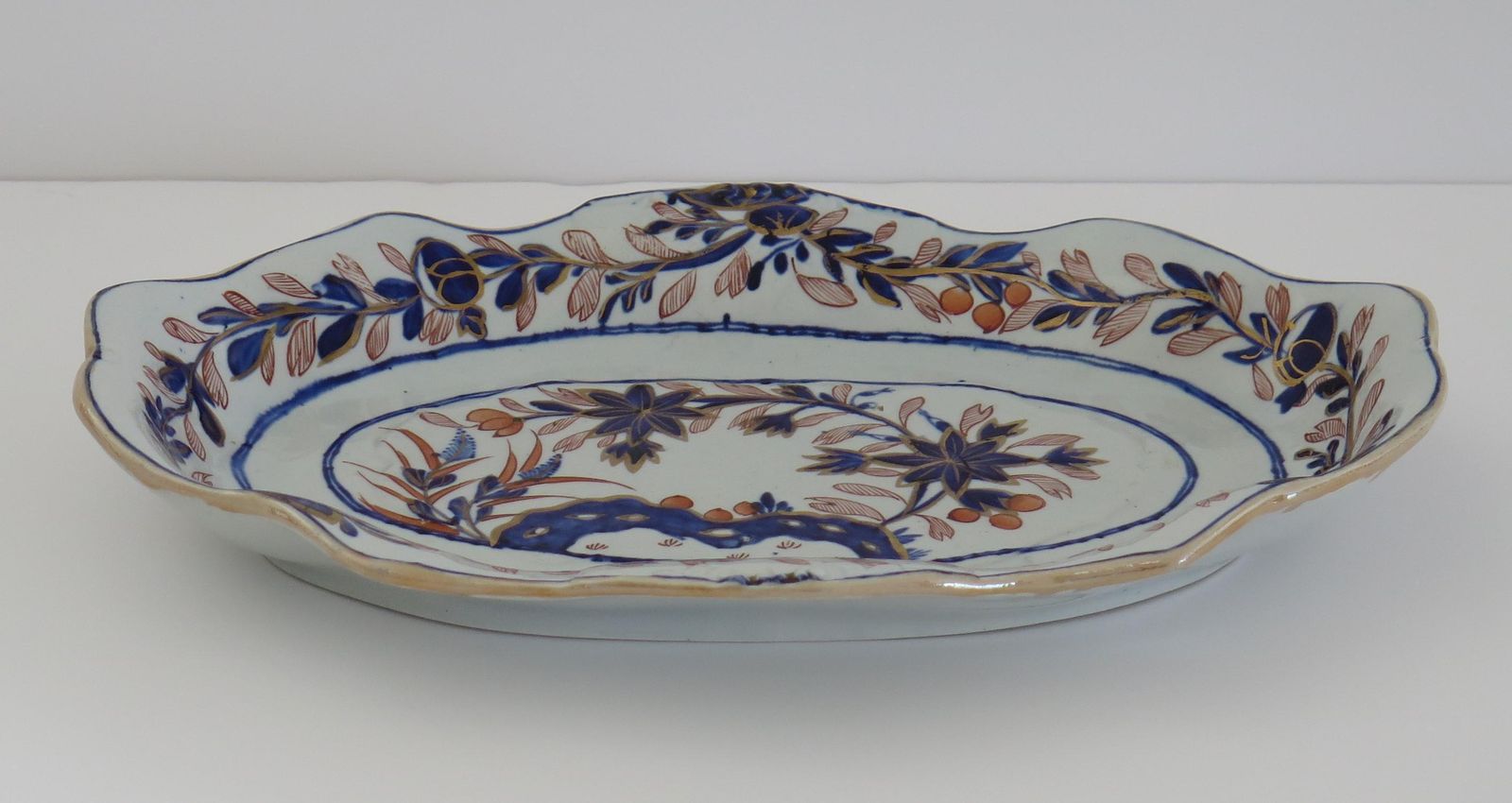 Georgian Mason's Ironstone Serving Platter Rock, Leaves And Flowers Ptn, Ca 1818 photo vinterior