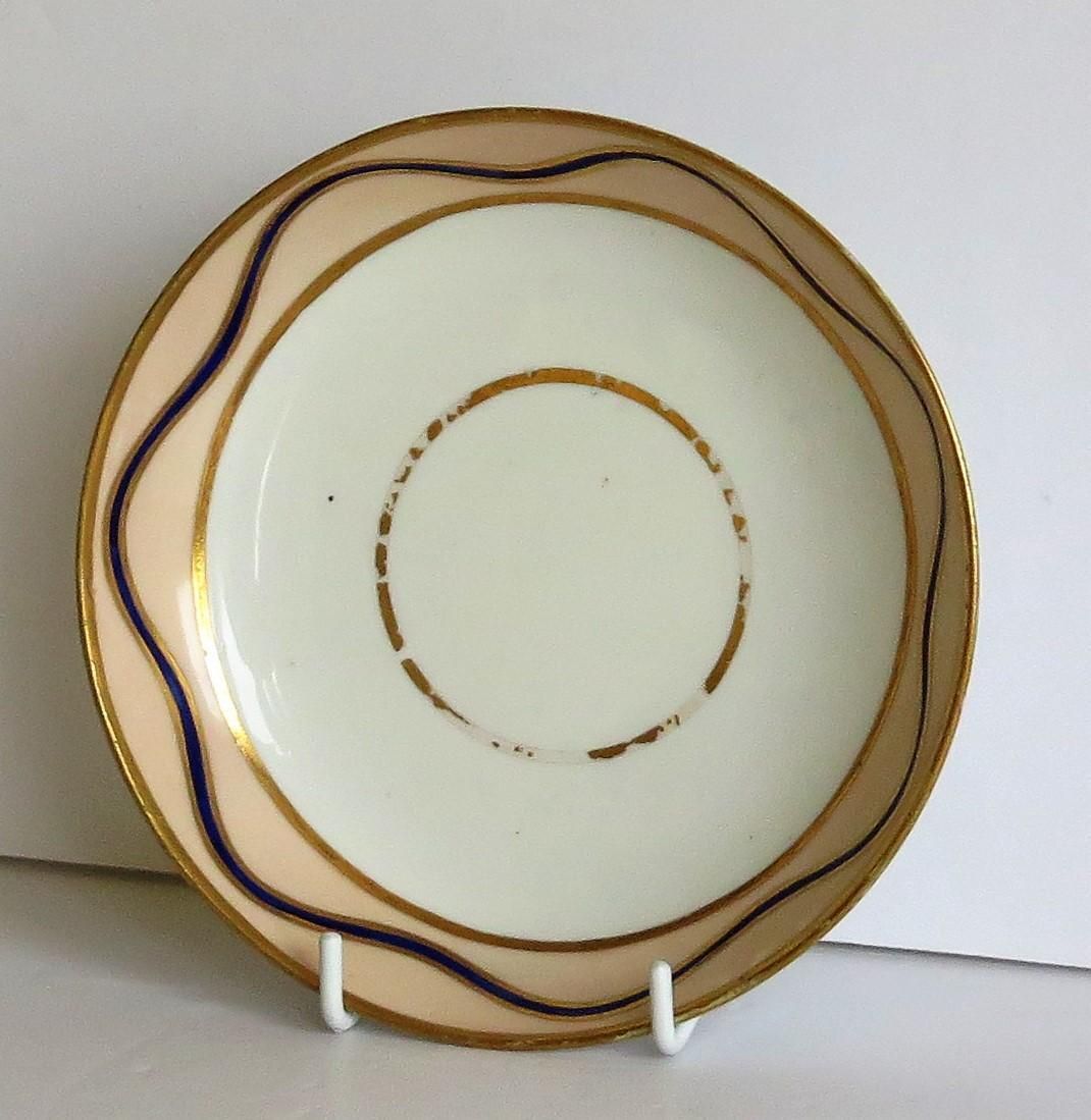 Home Decor Early Derby Porcelain Cup & Saucer Rare Pattern 128 Puce Crown Marks, Circa 1795 photo