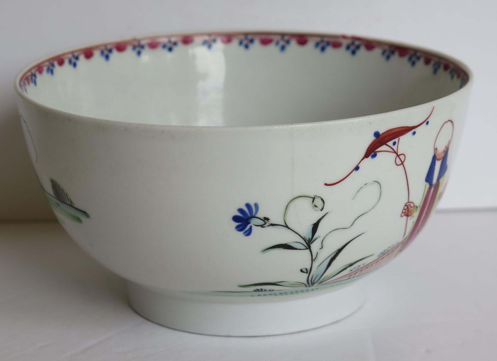 photo vinterior Georgian New Hall Porcelain Bowl Lady With Parasol Pattern No. 20, Circa 1790