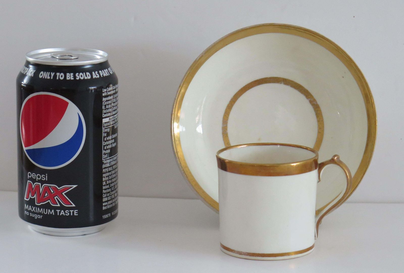 Home Decor Georgian Miles Mason Coffee Can & Saucer Porcelain Hand Gilded Ptn C13, Ca 1805 photo