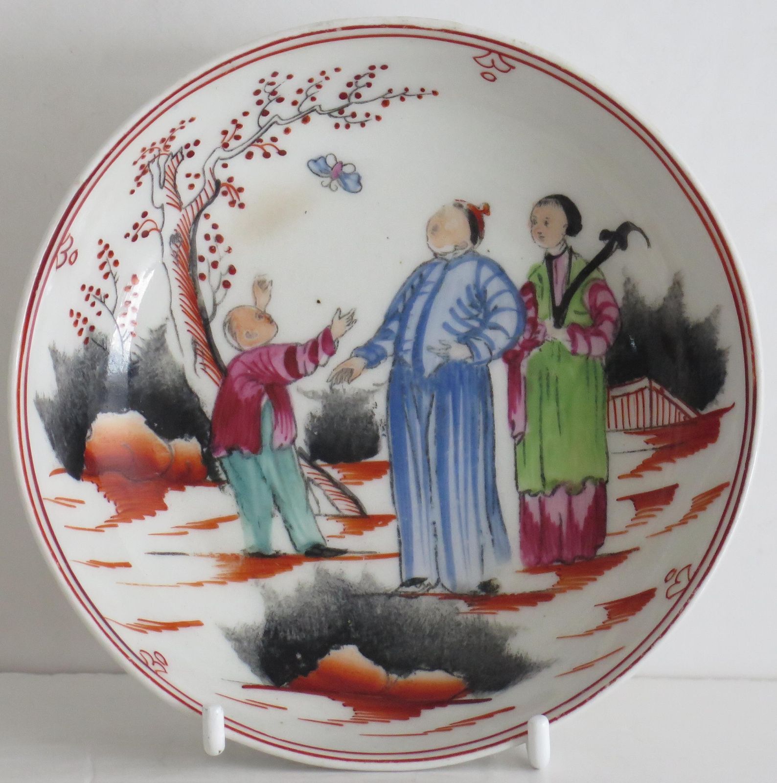 photo buy Early New Hall Porcelain Coffee Can & Saucer Duo Chinese Pattern 421, Circa 1800