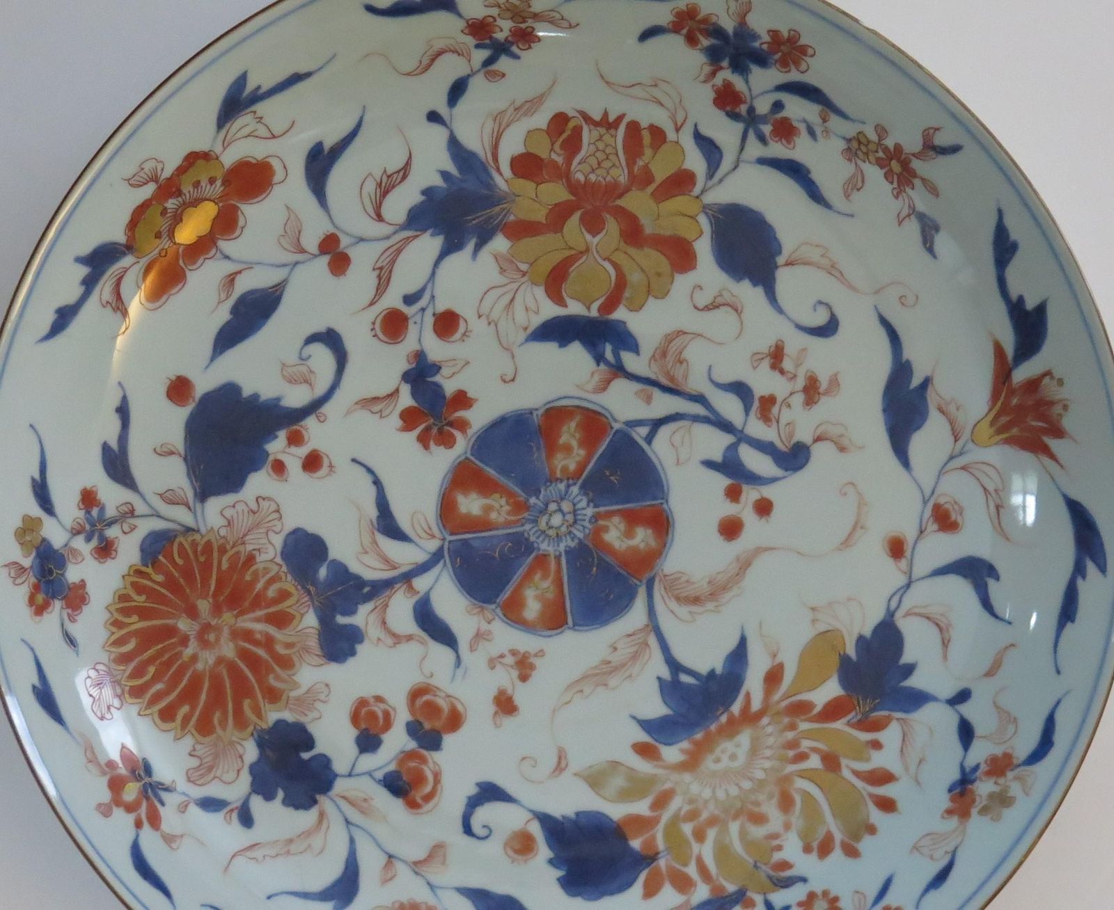 Chinese Kangxi Mark & Period Very Large Imari Dish Or Plate Porcelain, Ca 1710 photo for sale