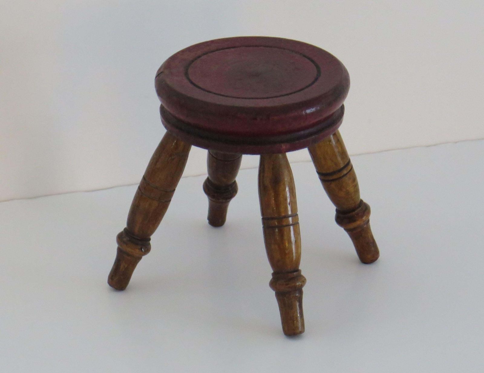 Rare Small Candle Stand Or Stool Hand Turned Wood, English Victorian Circa 1850 photo furniture