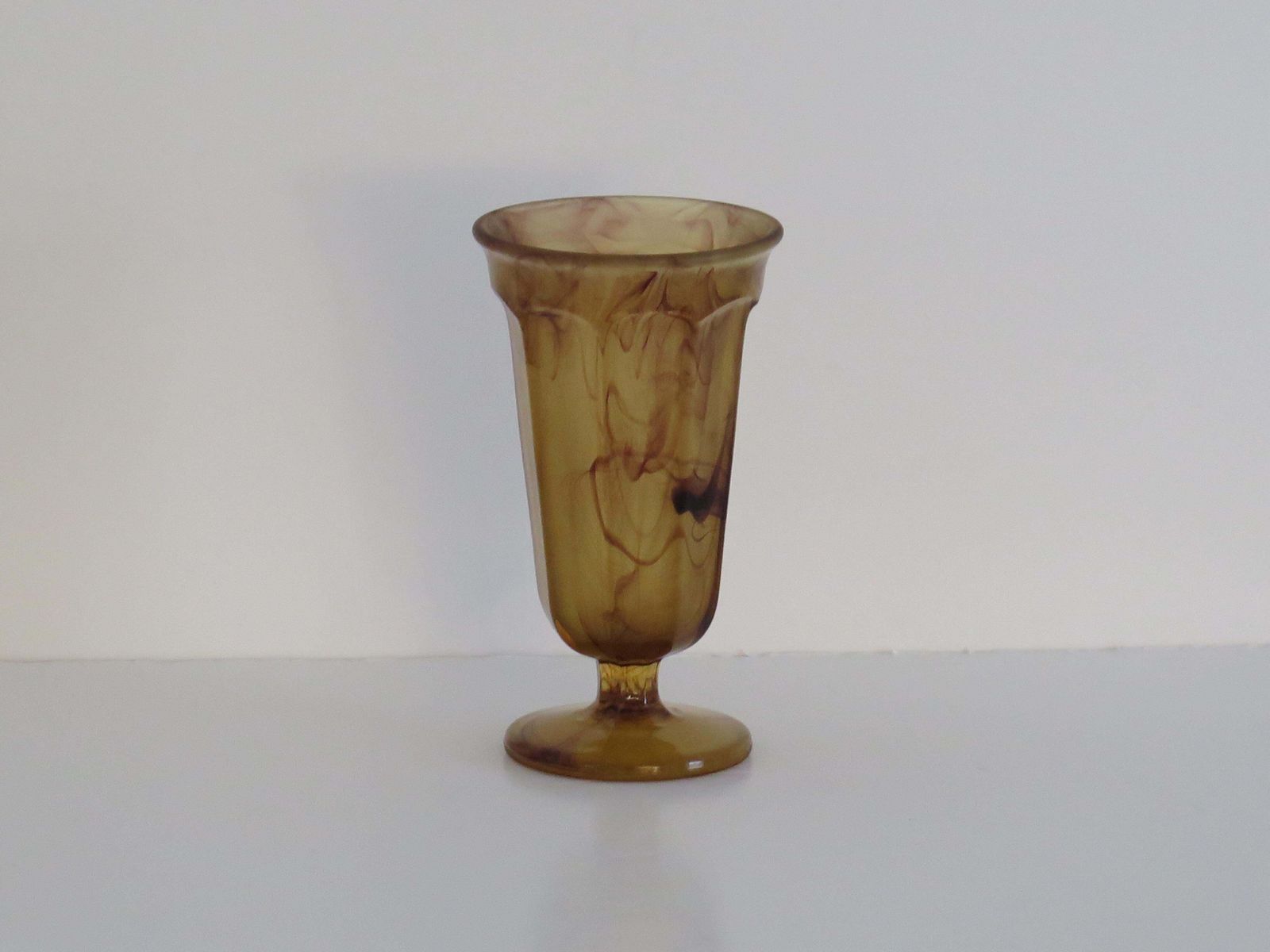 Art Deco Glass Vase By George Davidson In Amber Cloud Glass, Circa 1930s photo buy