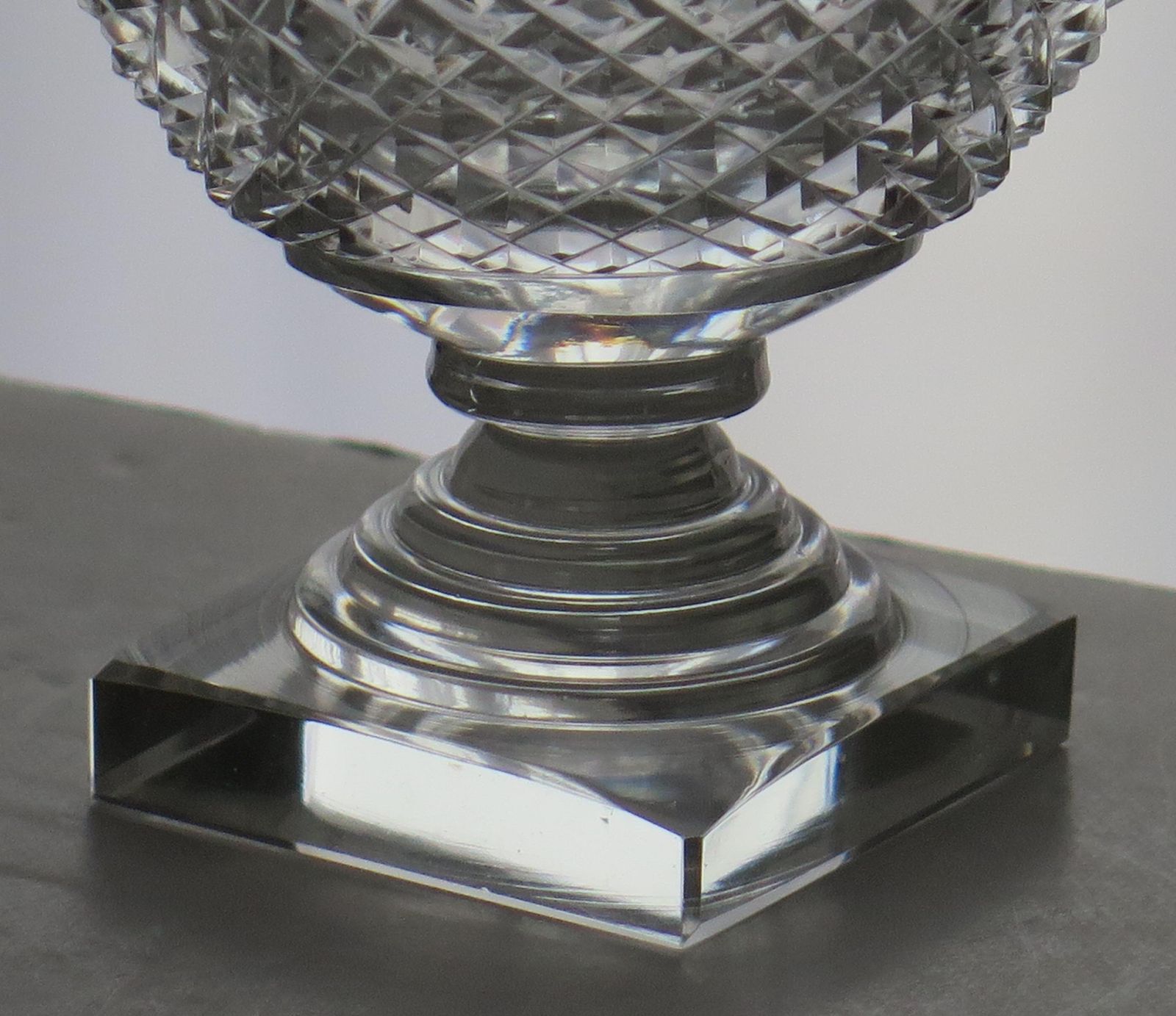 Irish 18th Century Georgian Cut Glass Salt With Stepped Foot, Ca 1790 photo Home Decor