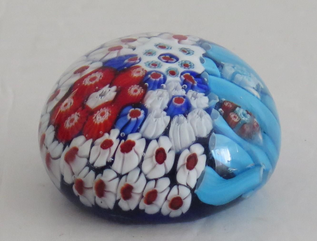 Glass Millefiori Paperweight By Strathearn Or Perthshire Scotland, Circa 1970 photo for sale