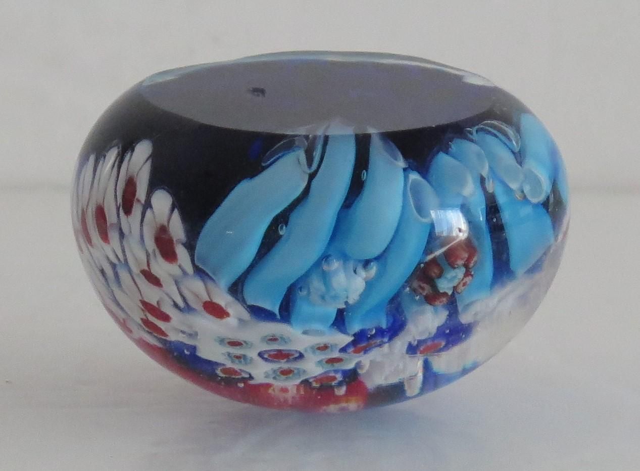 225.0 Glass Millefiori Paperweight By Strathearn Or Perthshire Scotland, Circa 1970 photo