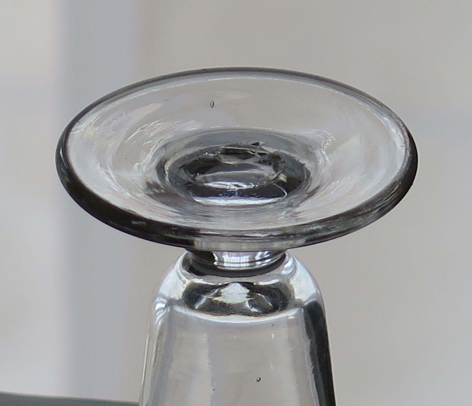18th C Georgian Jelly Glass With Bell Bowl Cushion Knop Hand Blown, Ca 1780 photo vintage
