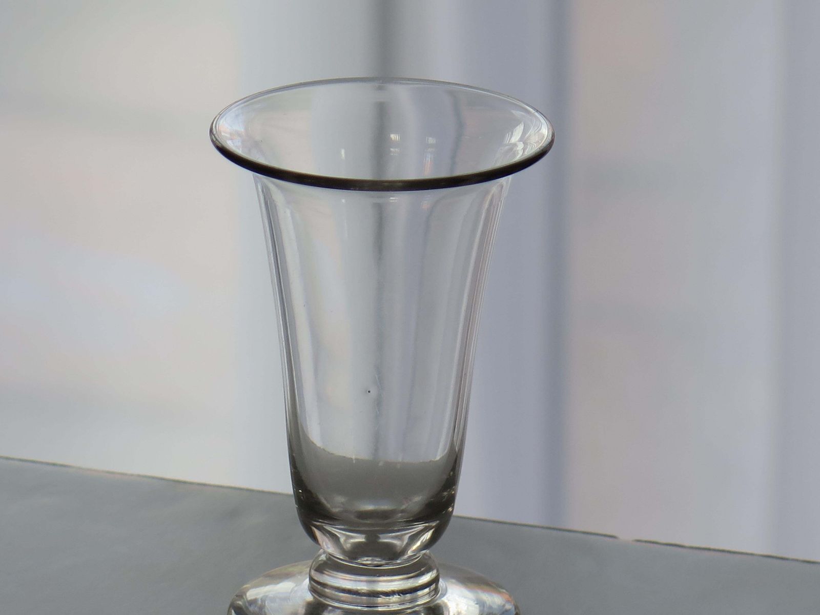18th C Georgian Jelly Glass With Bell Bowl Cushion Knop Hand Blown, Ca 1790 photo Home Decor
