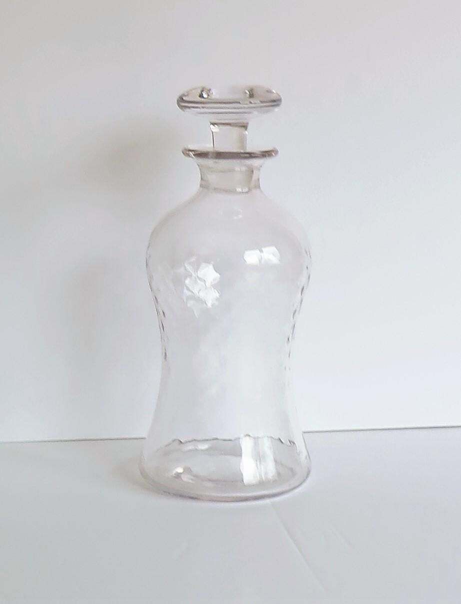 Edwardian Blown Glass Decanter Dimple Moulded With Mushroom Stopper, Circa 1900 photo Home Decor