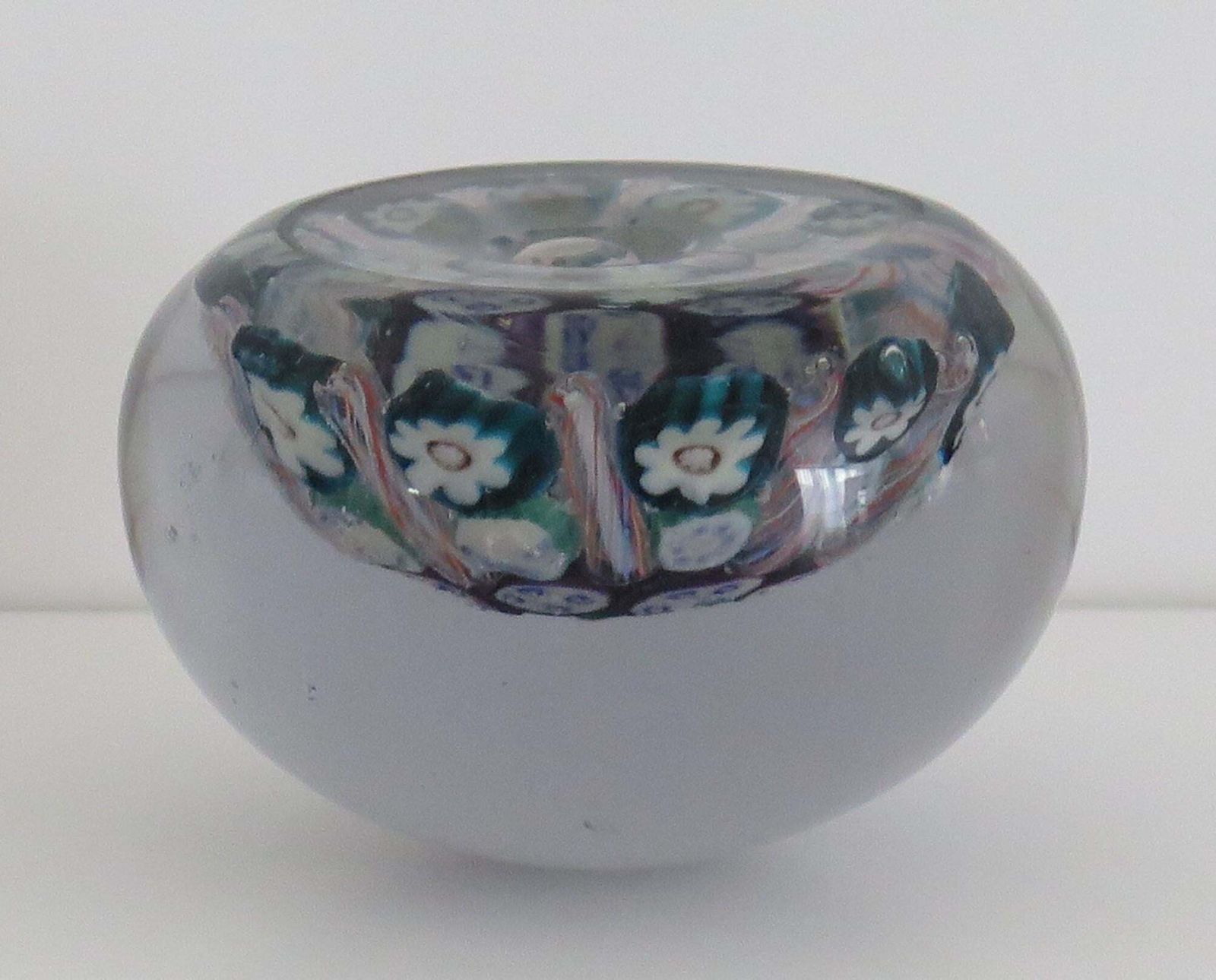 Glass Millefiori Vasart Brothers Paperweight Hand Blown, Scotland Ca 1950s photo vintage