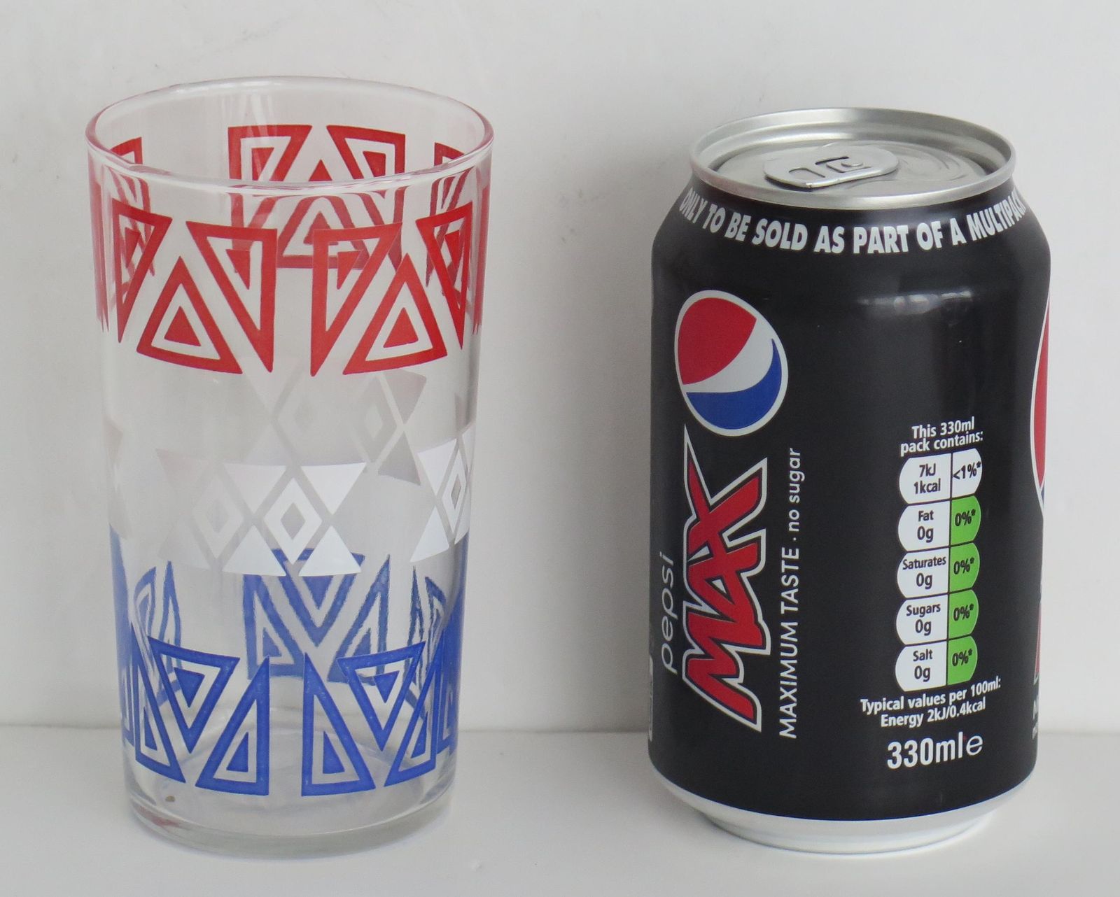 Set Of Six Retro Glass Tumblers Or Drinking Glasses, Circa 1950s photo vintage