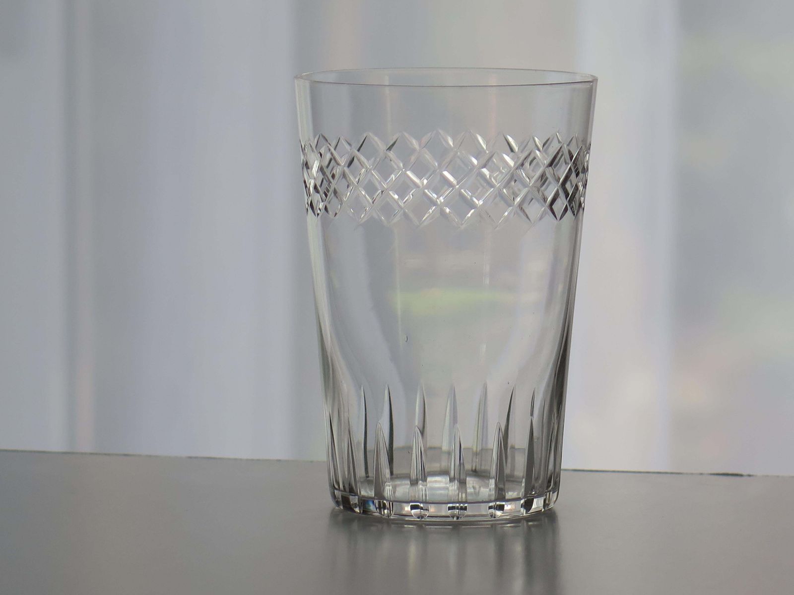 Set Of Six Edwardian Glass Tumblers Engraved Drinking Glasses, Circa 1905 photo for sale