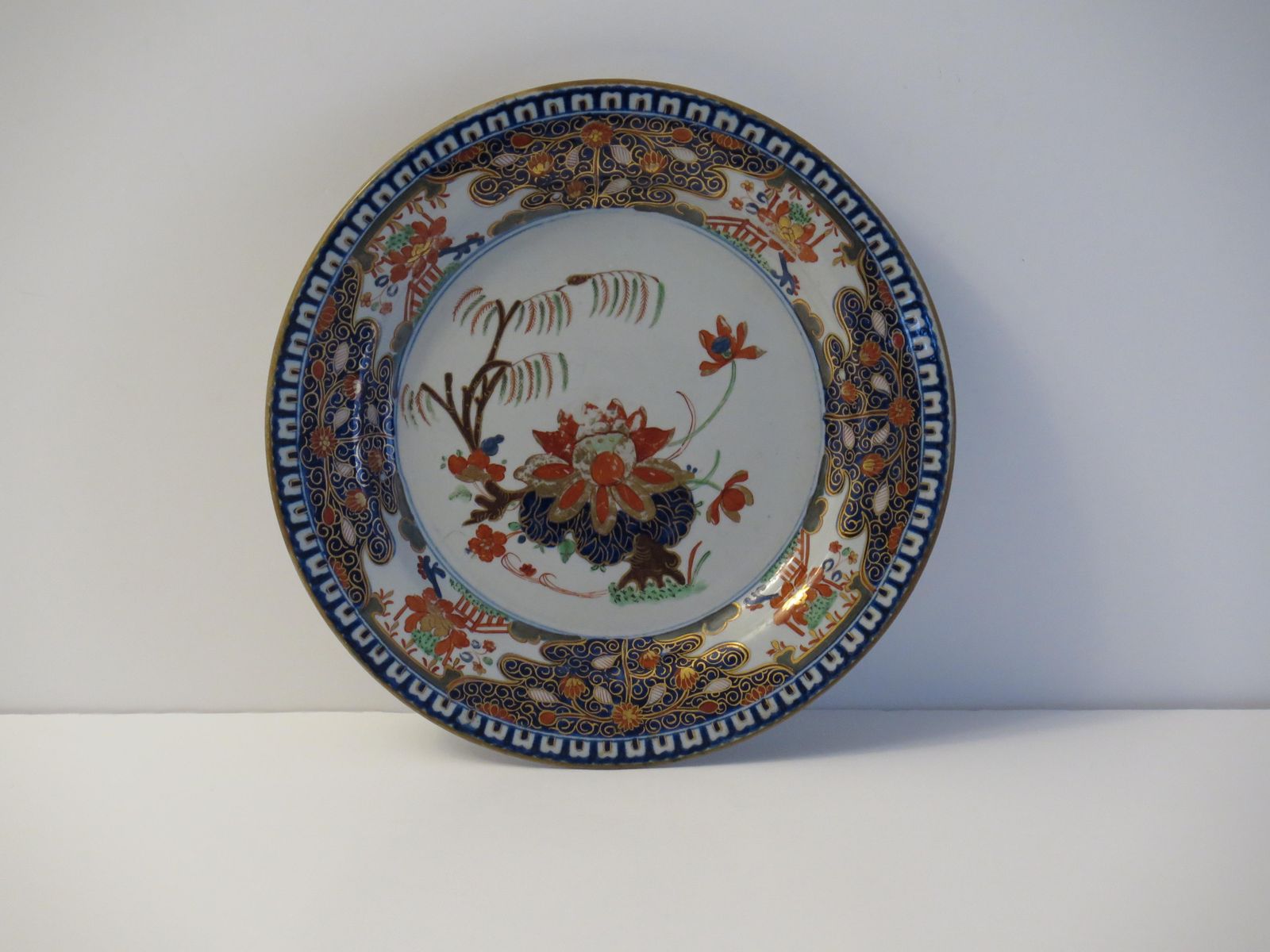 Very Early Turners Patent Ironstone Plate In Water Lily And Willow Ptn, Ca 1803 photo for sale