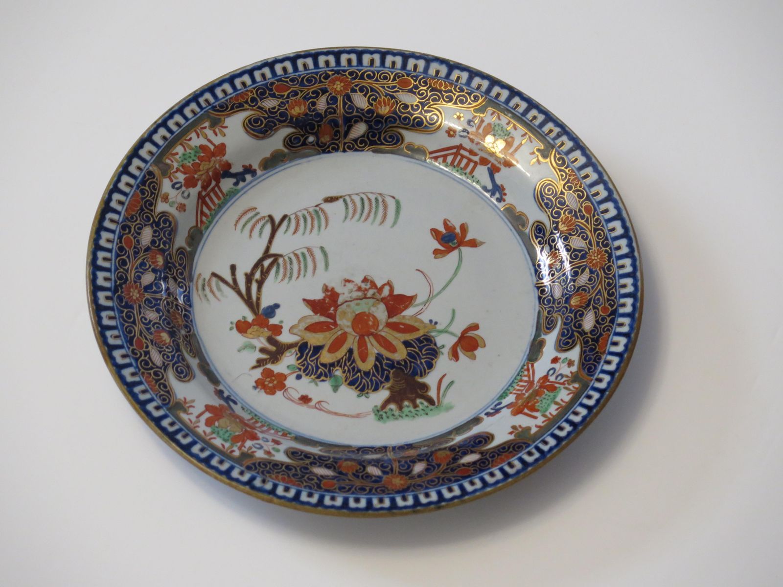 316.0 Very Early Turners Patent Ironstone Plate In Water Lily And Willow Ptn, Ca 1803 photo