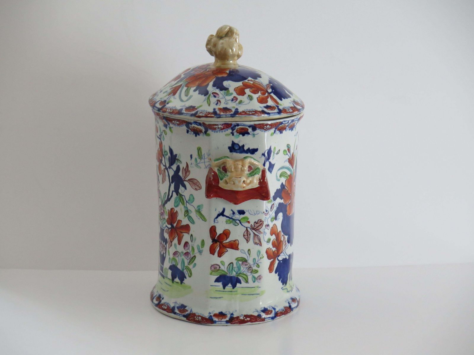 Rare Georgian Masons Ironstone Bread Bin In Vase And Jardinière Ptn,  Circa 1815 photo buy