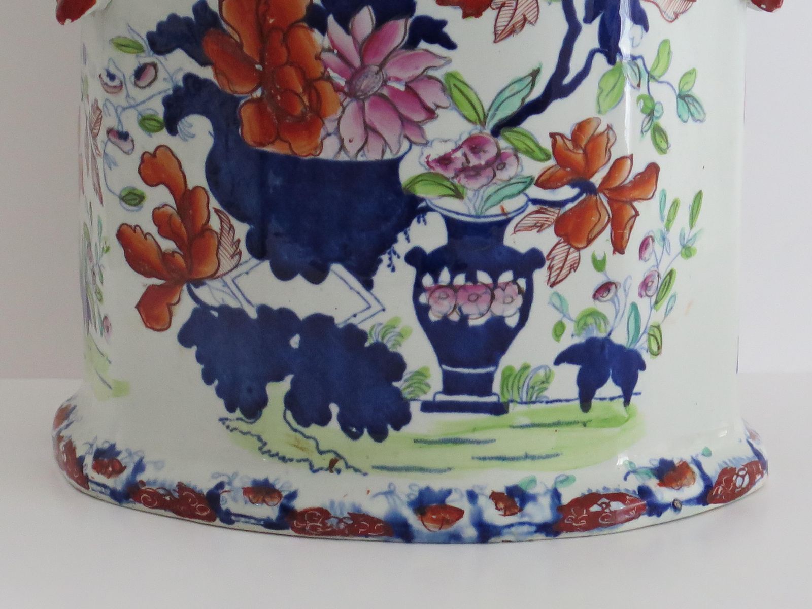 Rare Georgian Masons Ironstone Bread Bin In Vase And Jardinière Ptn,  Circa 1815 photo vintage