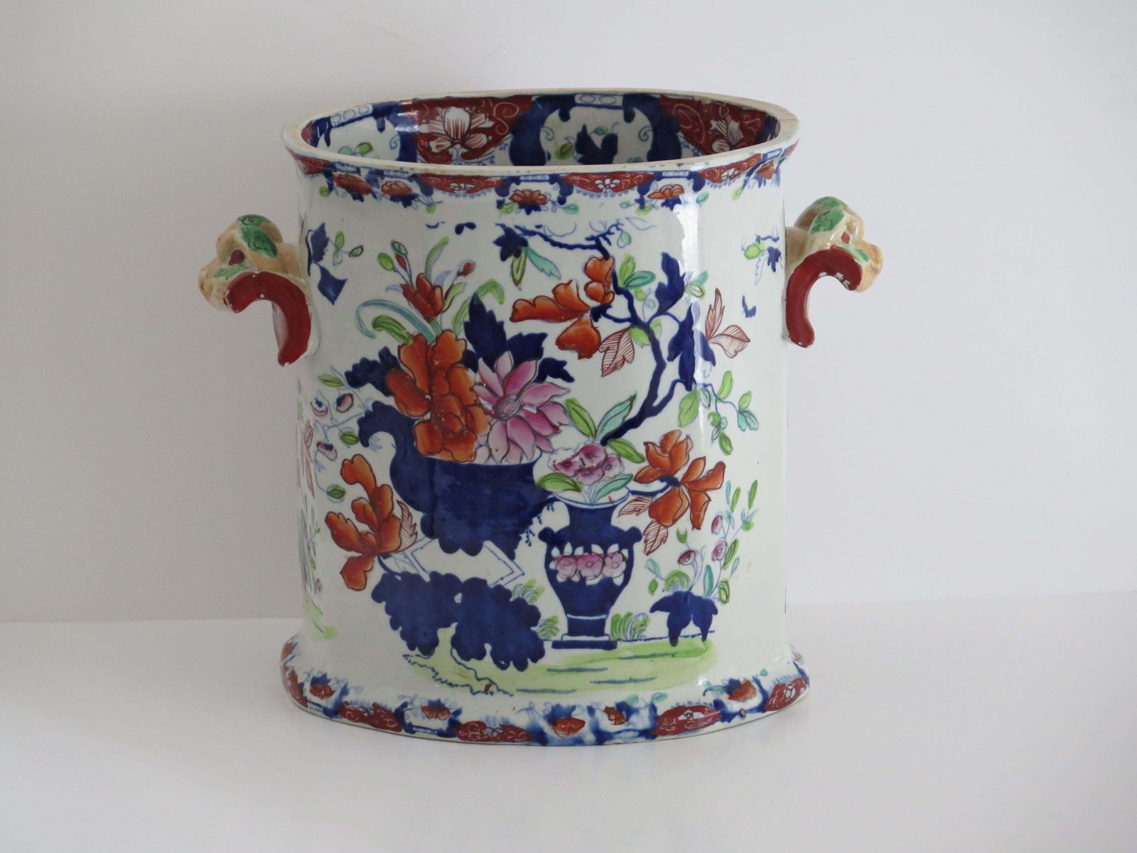 Home Decor Rare Georgian Masons Ironstone Bread Bin In Vase And Jardinière Ptn,  Circa 1815 photo