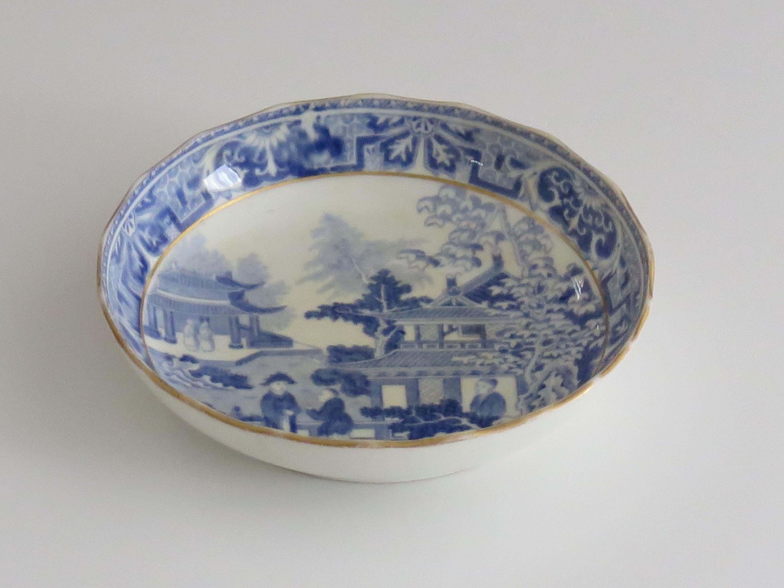 Miles Mason Coffee Can & Saucer Porcelain Chinamen On Verandah Pattern, Ca 1805 photo vintage