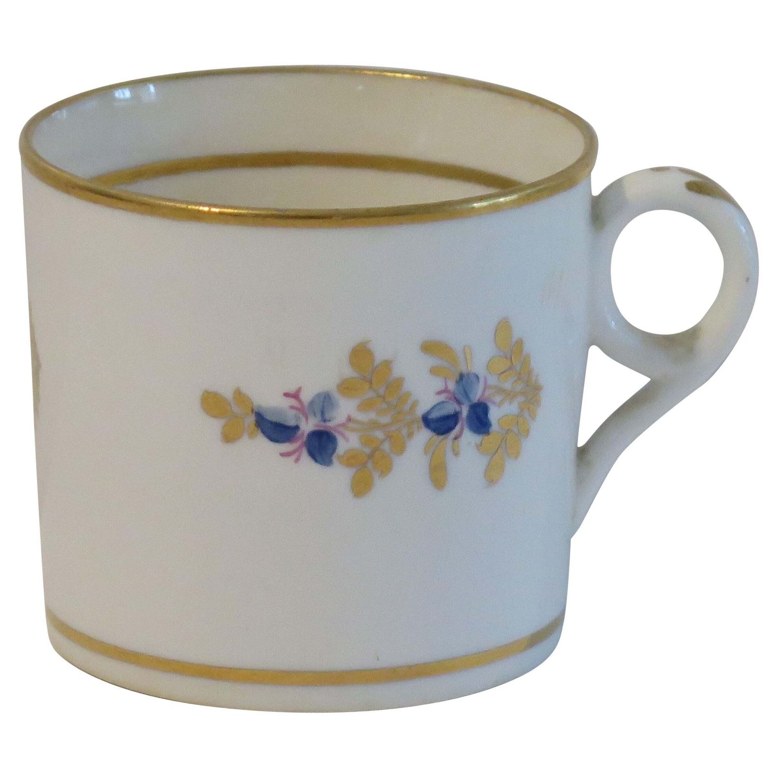 George 111 Early Minton Porcelain Coffee Can Hand Painted  Pattern 76, Ca 1805