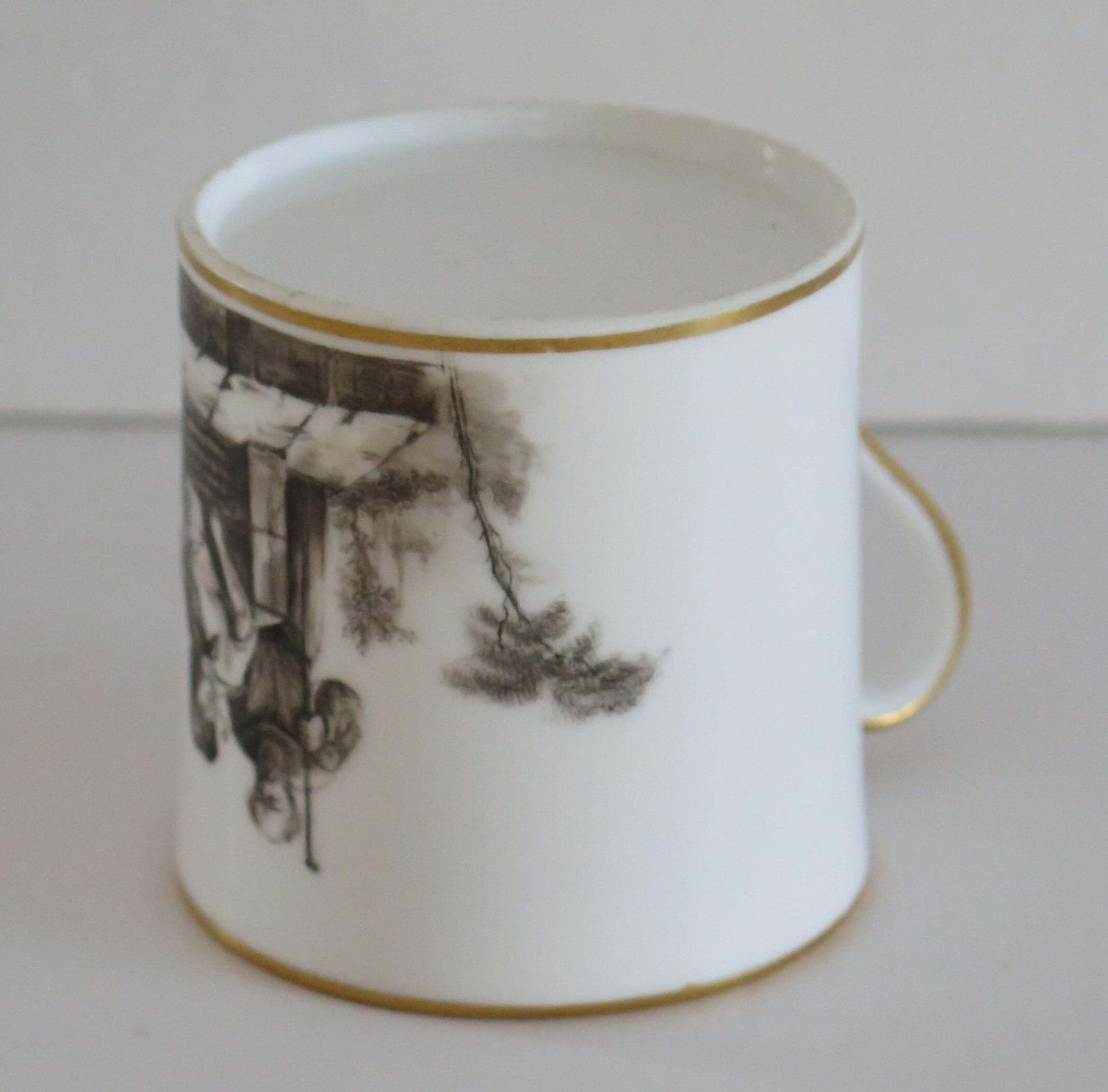 Fine Old Paris Porcelain Coffee Can "En Grisaille", French Circa 1810 photo 235.0