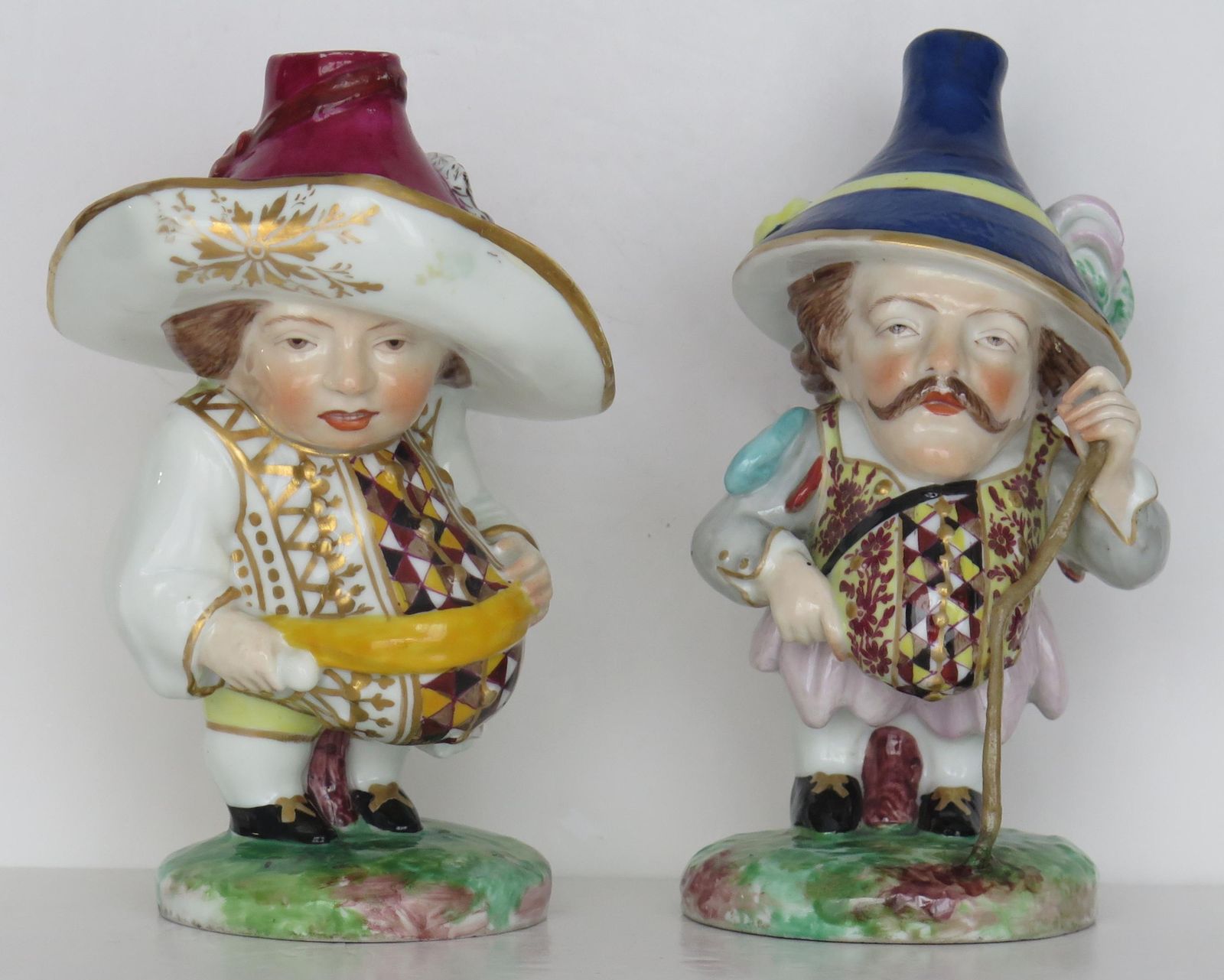 Pair Of Derby Mansion House Dwarf Figures Porcelain, 19th Century photo furniture