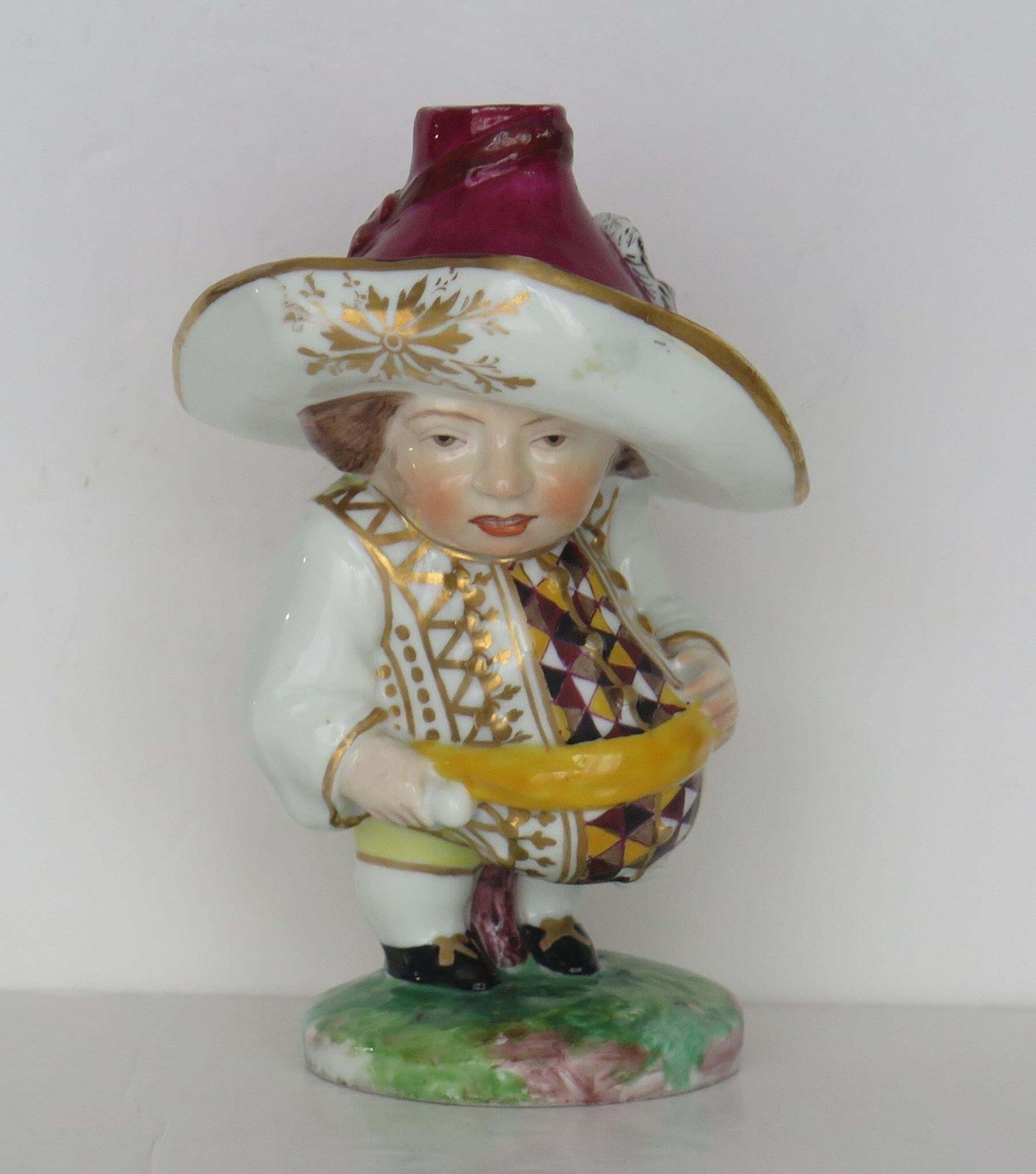 Pair Of Derby Mansion House Dwarf Figures Porcelain, 19th Century photo vintage