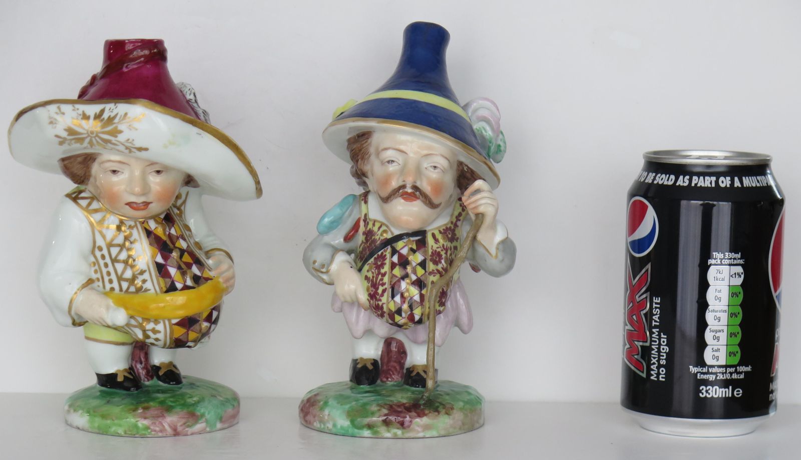 photo vintage Pair Of Derby Mansion House Dwarf Figures Porcelain, 19th Century