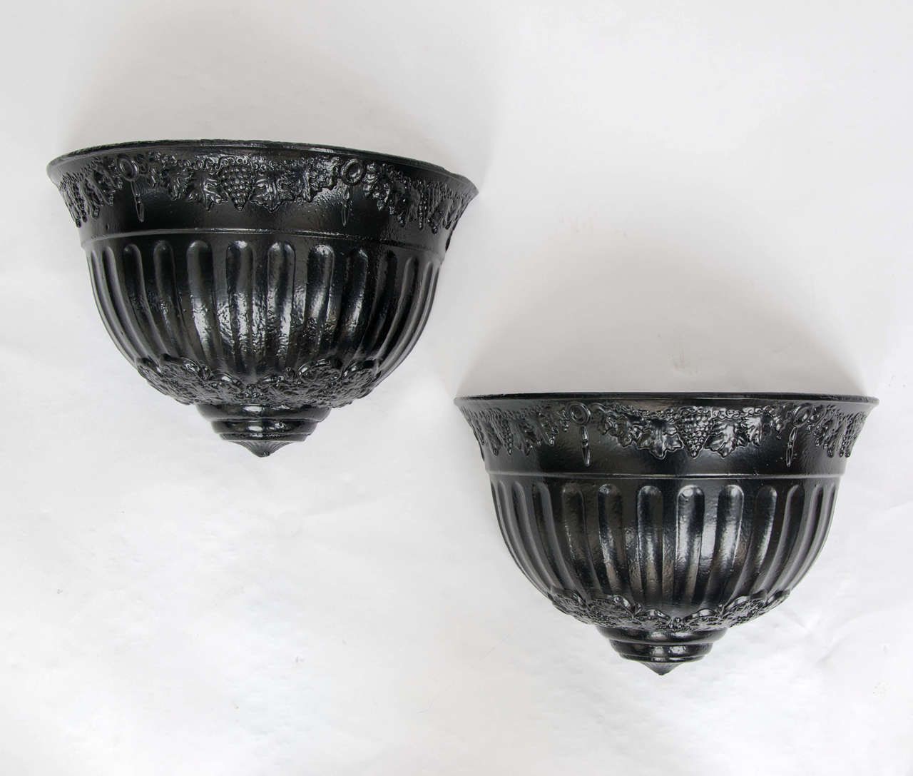 Pair Georgian Regency Period Wall Planters Cast Iron With Good Detail, Ca 1820 photo furniture