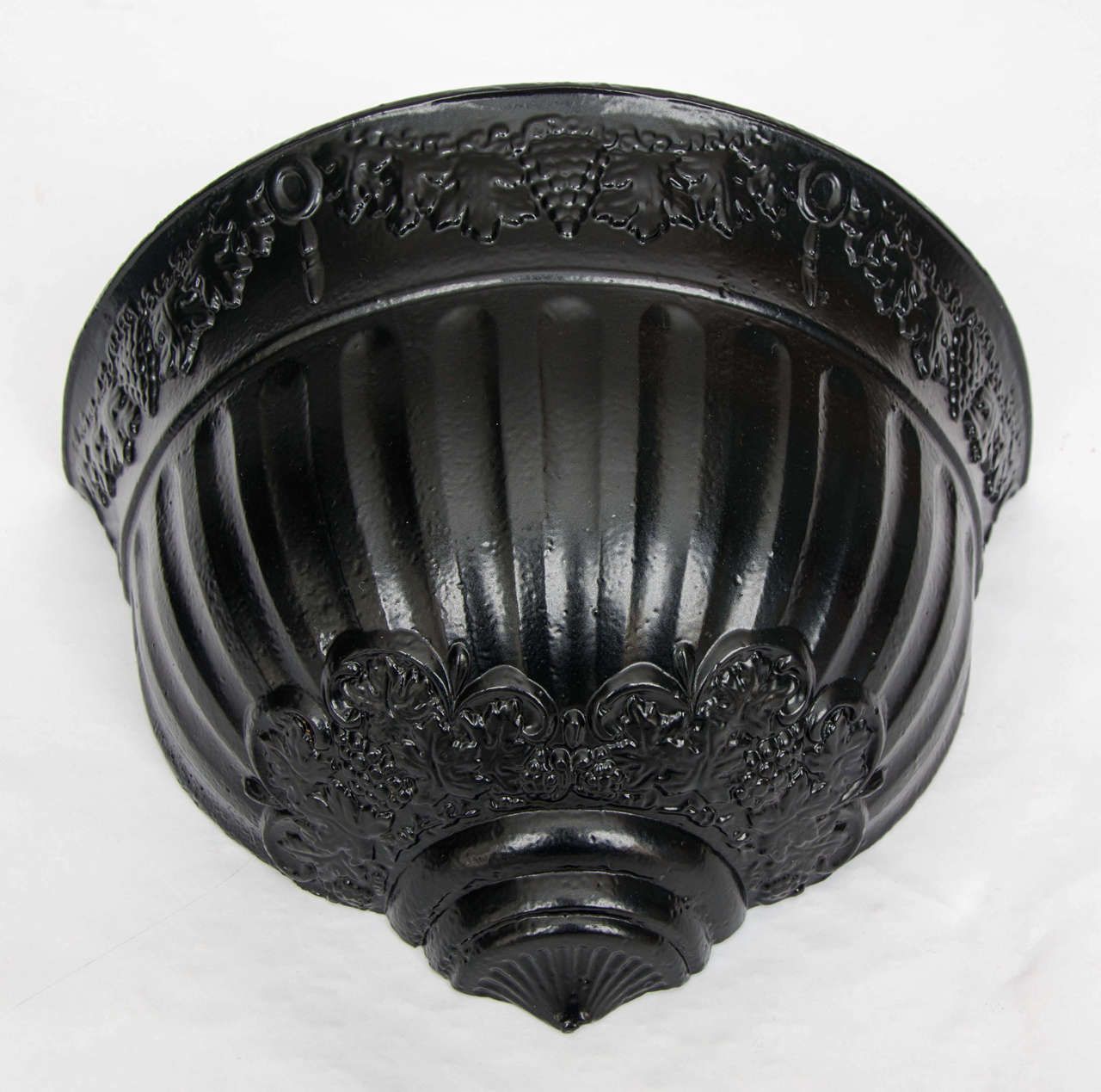 Pair Georgian Regency Period Wall Planters Cast Iron With Good Detail, Ca 1820 photo vinterior