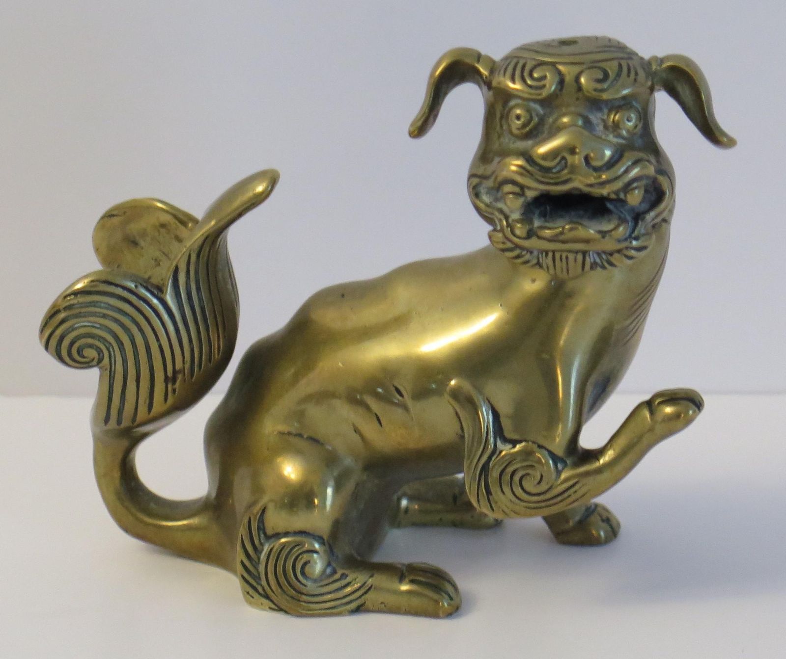 photo buy Antique Pair Of Chinese Bronze Foo Dogs Good Detail, Qing Early 19th Century