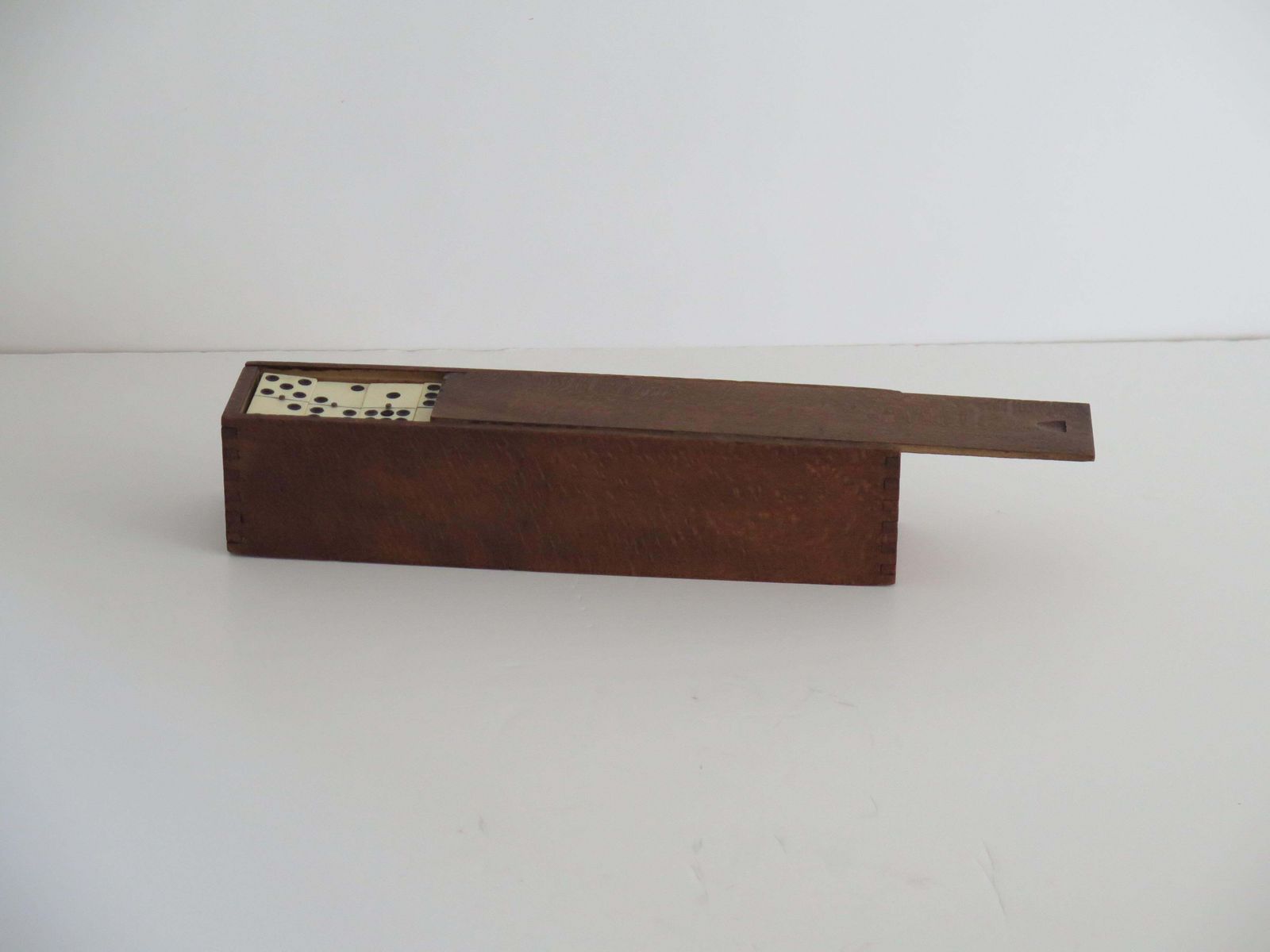 Victorian "9 Spot" Dominoe Game 55 Piece Set In Jointed Hardwood Box, 19th C. photo Home Decor