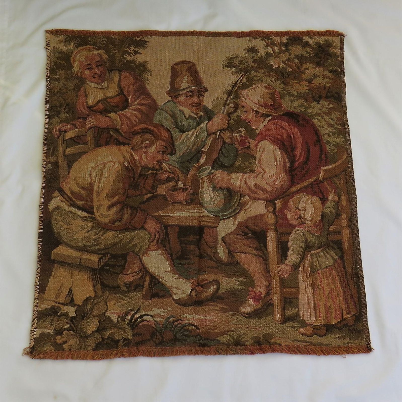 Tapestry Woven Panel Of Figure Group Aubusson Style, French Circa 1930 photo furniture