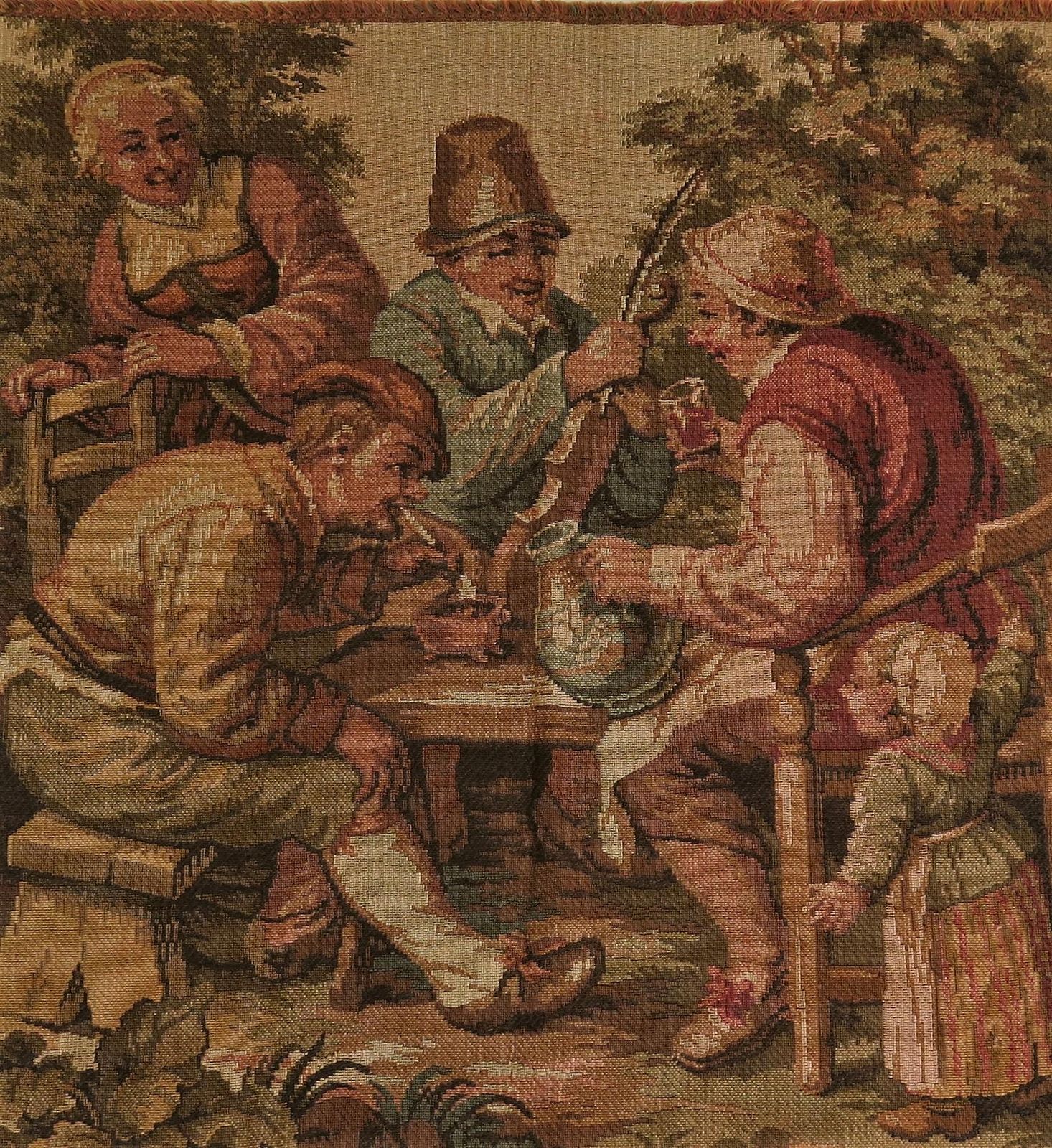 Tapestry Woven Panel Of Figure Group Aubusson Style, French Circa 1930 photo 229.0