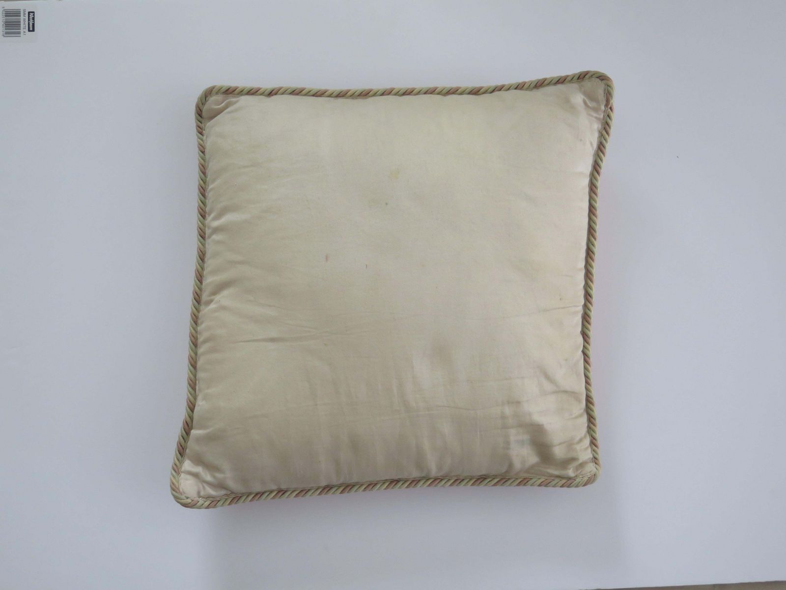 214.0 Woven Cushion Or Pillow With Flower Vase Pattern In Pastel Shades, Circa 1930s photo