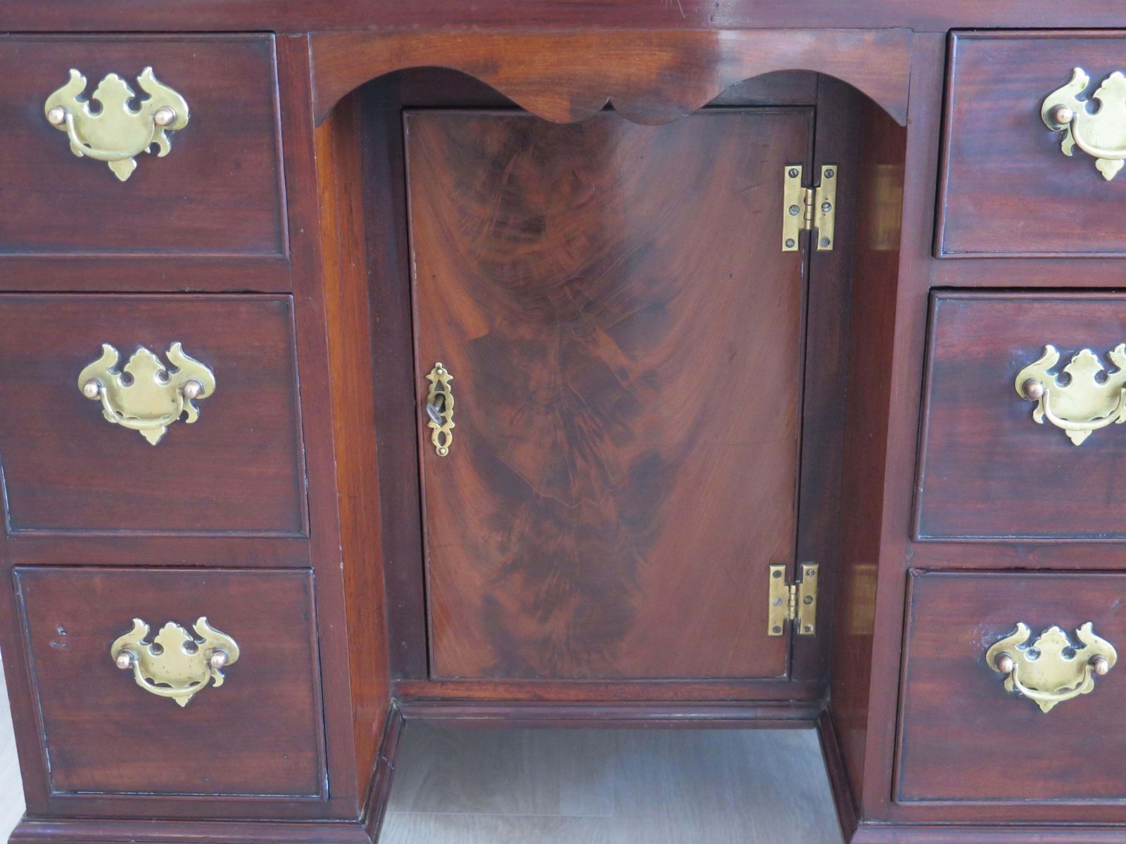 photo furniture Antique George 11nd Small Kneehole Desk, English Circa 1745