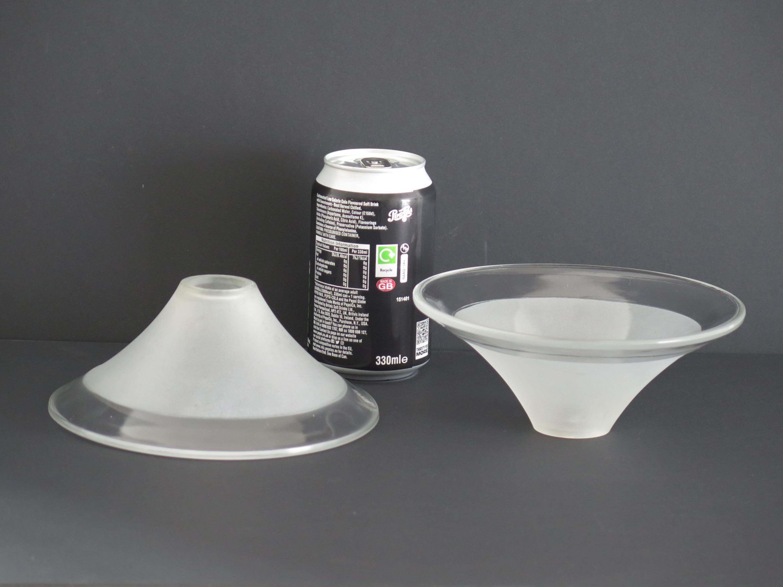 photo buy Art Deco Period Glass Lampshades Pair (B) Conical & Frosted, Circa 1925