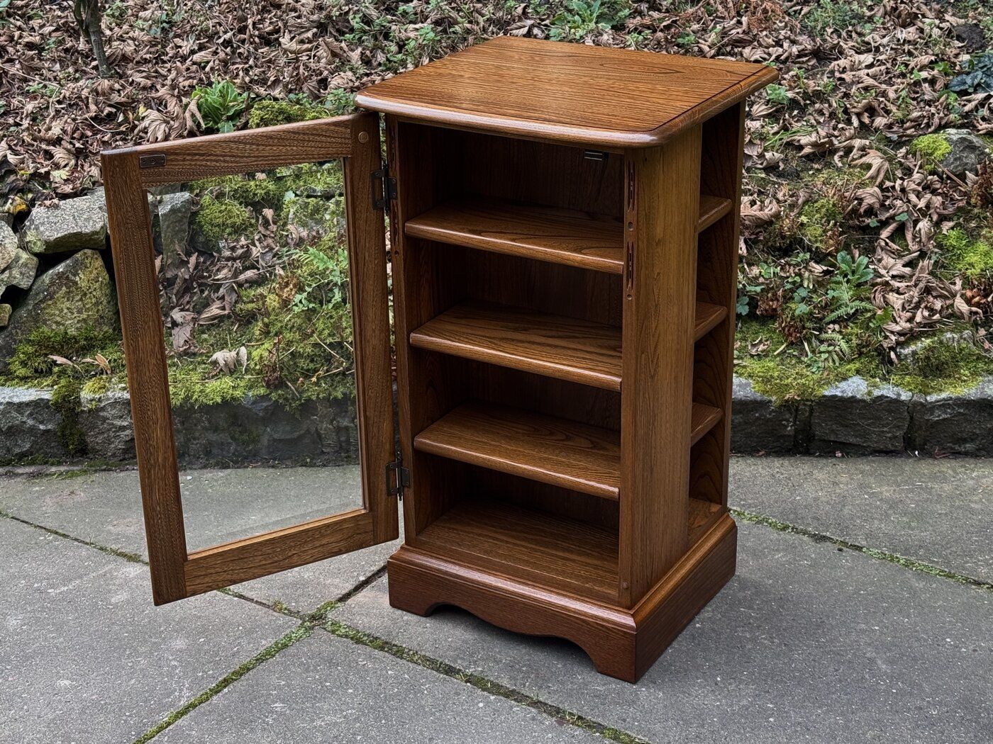 photo for sale An Ercol Golden Dawn Elm Cd Storage / Display Cabinet / Shelves / Unit