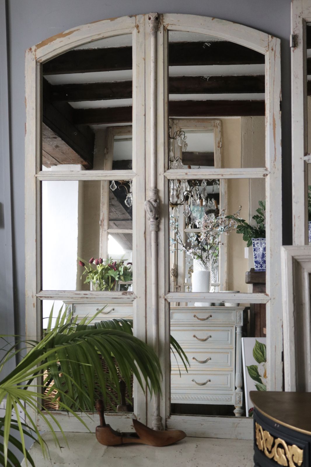 photo vinterior Arch Top Antique French Mirror Doors