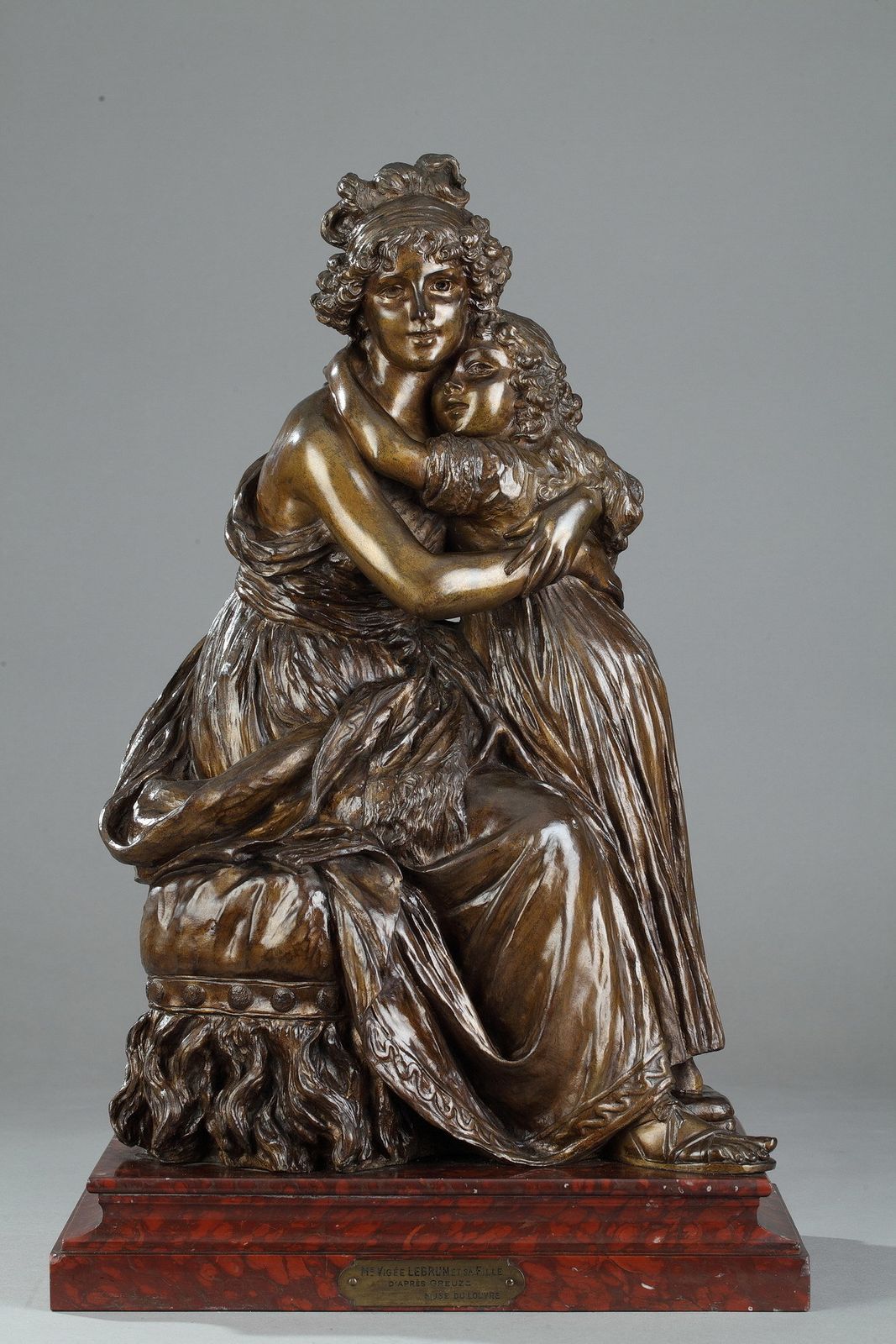 Groupe en bronze d'après le Portrait de l'artiste avec sa fille, Julie, par Élisabeth Vigée Lebrun