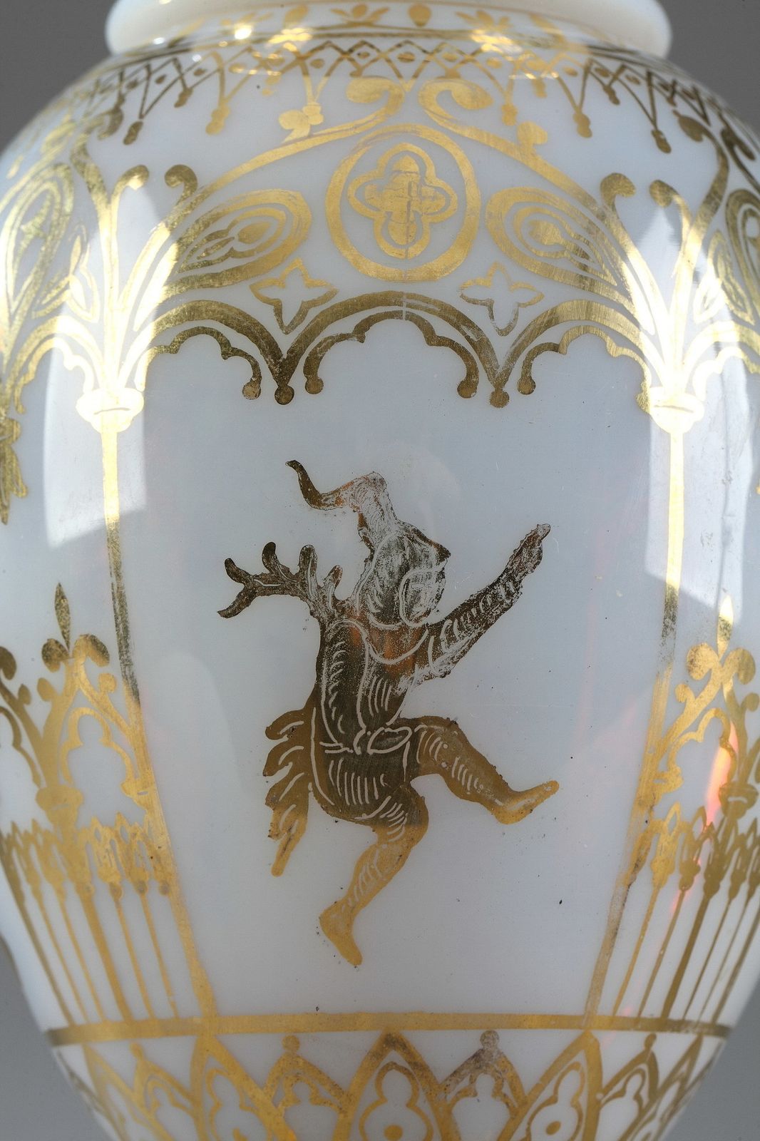 Pair Of White Opaline Crystal Vases By Jean Baptiste Desvignes photo vinterior
