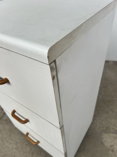 168.0 Vtg Late Mid Century Medical Chest Of Drawers Modernist Style Post Modern Retro photo