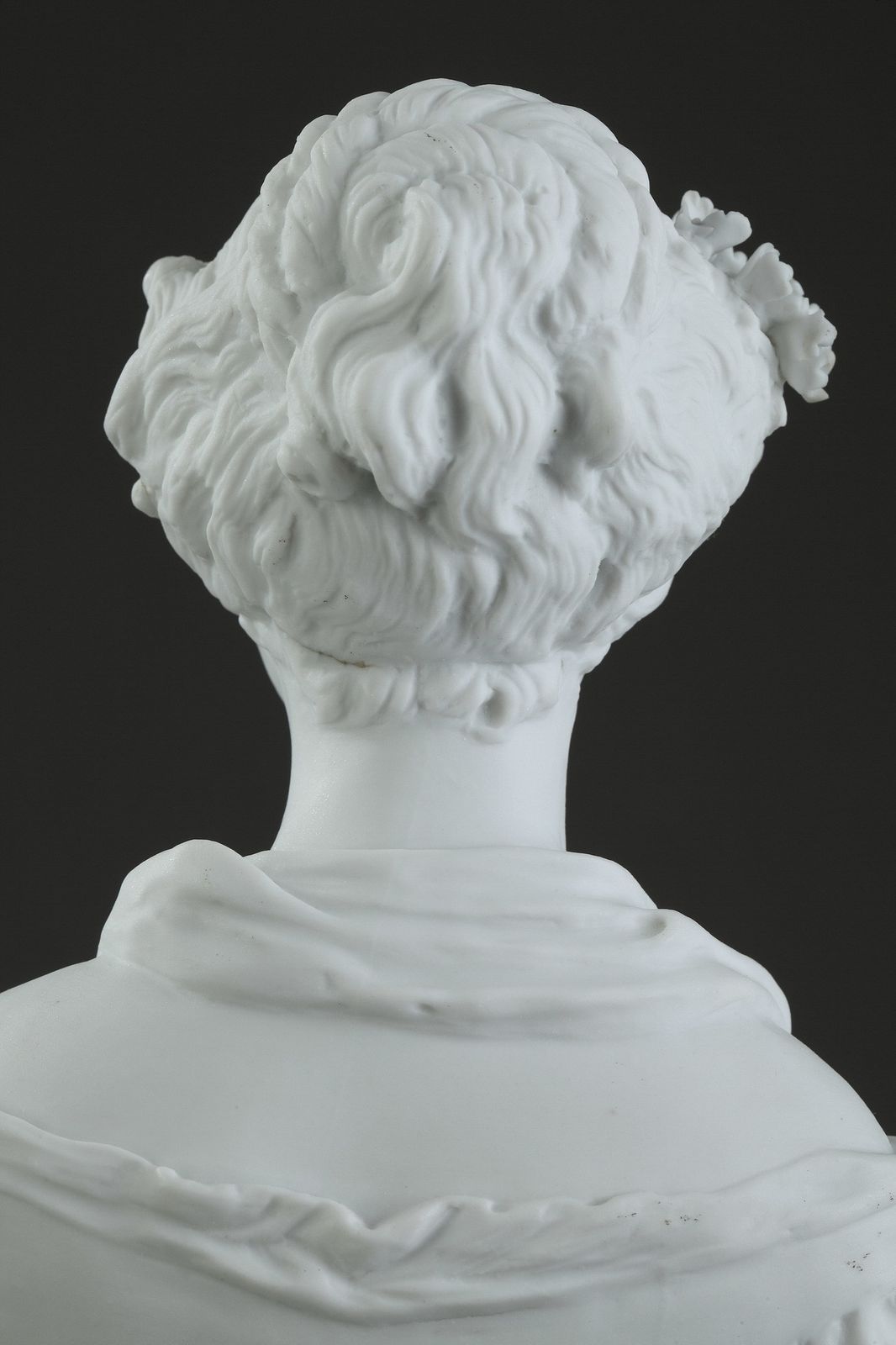 photo vinterior Biscuit Statuette "Young Woman With Flowers"  19th Century Period