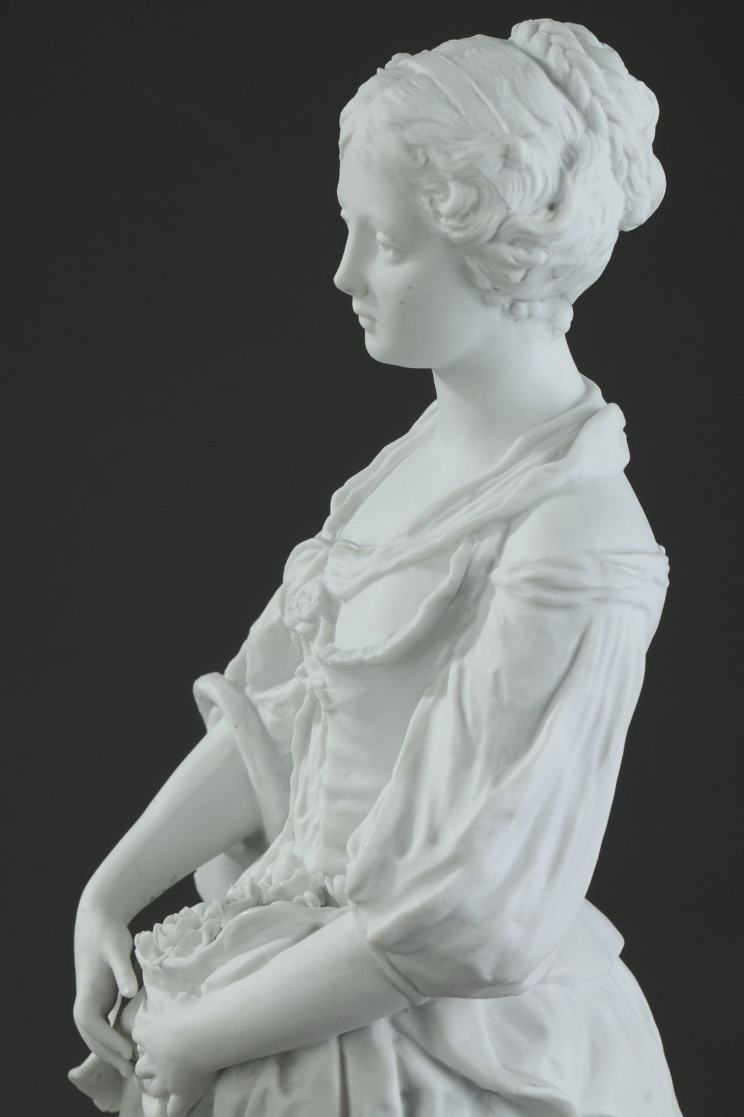 photo buy Biscuit Statuette "Young Woman With Flowers"  19th Century Period