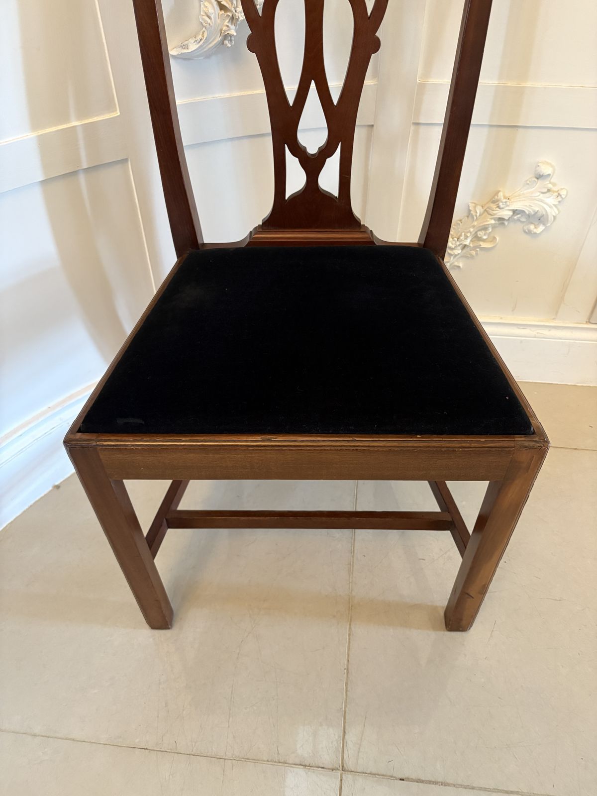 Set Of 8 Antique Early 20th Century Quality Mahogany Dining Chairs photo for sale