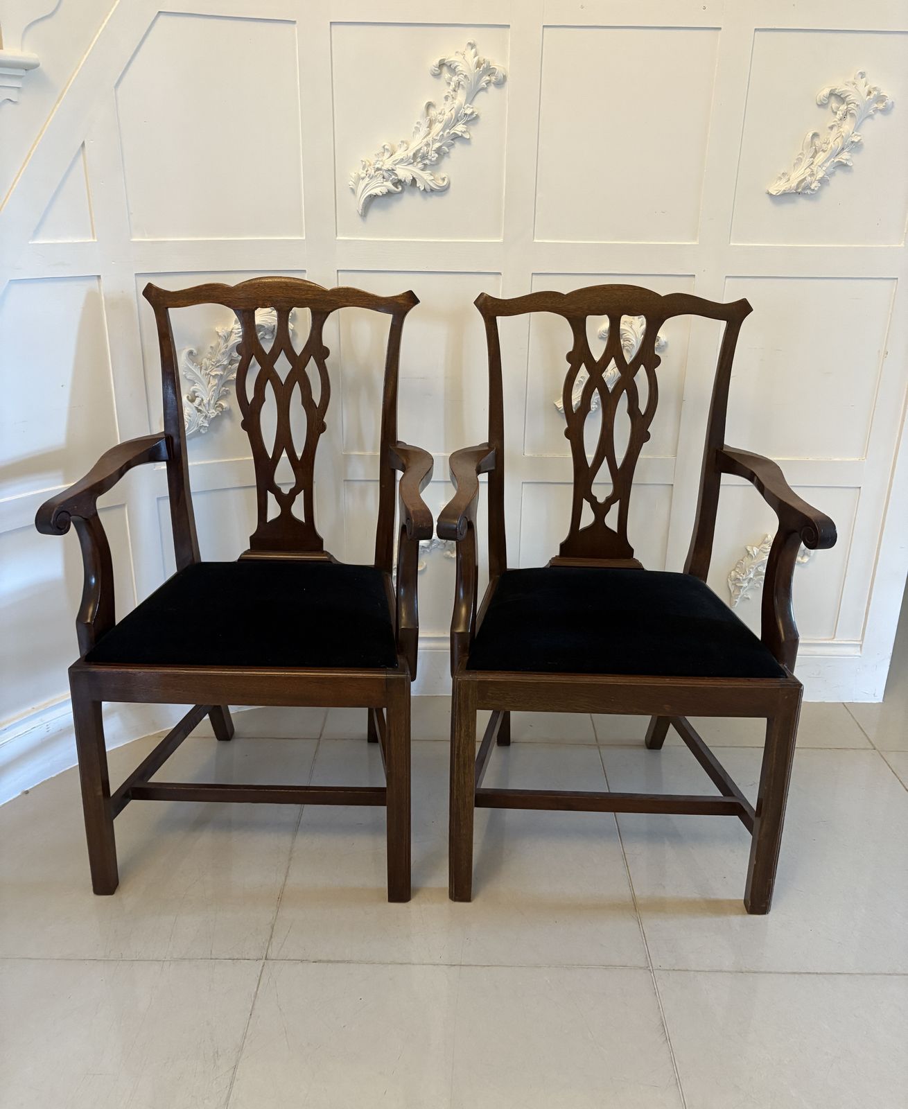 photo vinterior Set Of 8 Antique Early 20th Century Quality Mahogany Dining Chairs