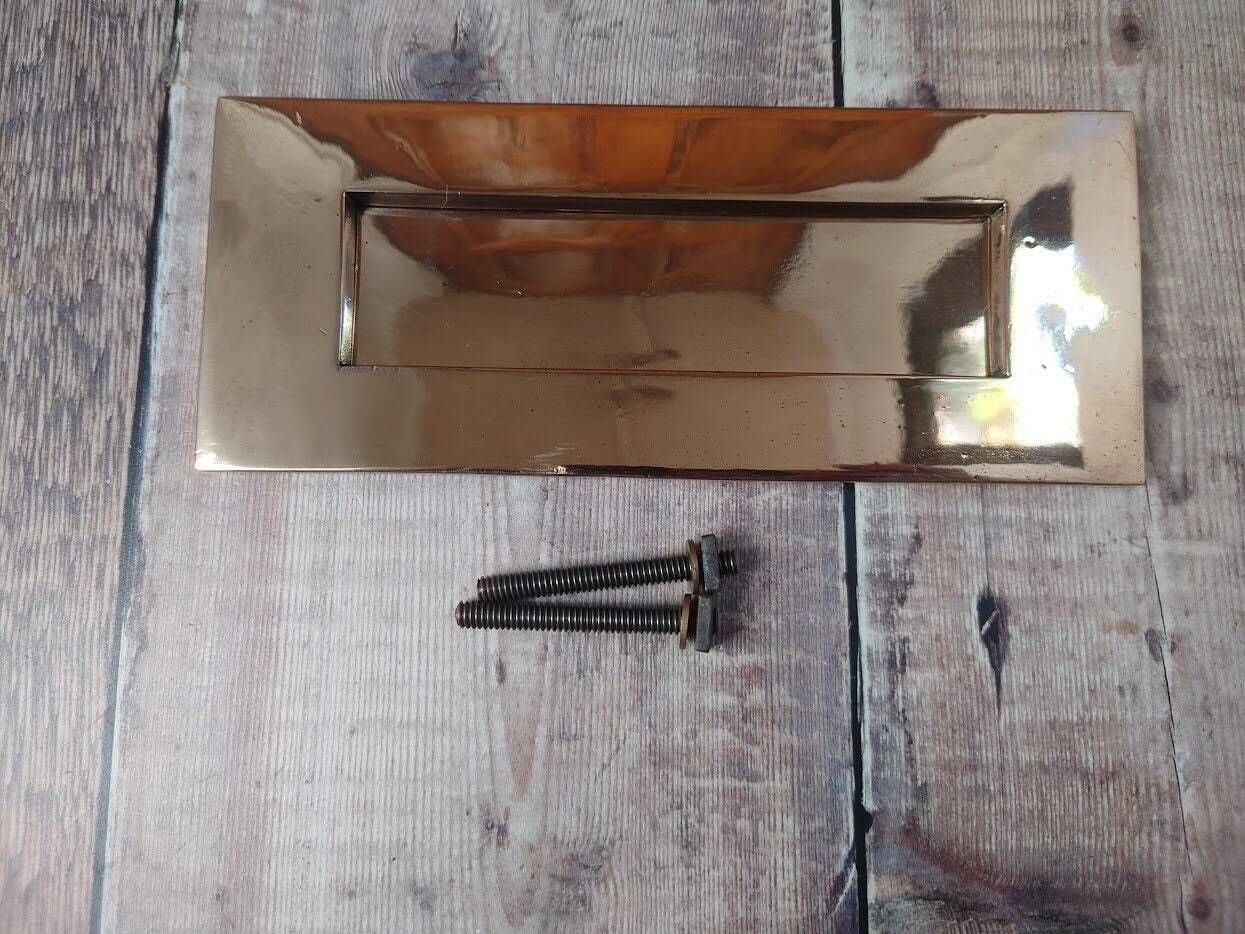 Vintage Copper Brass Door Letter Plate photo Home Fixtures